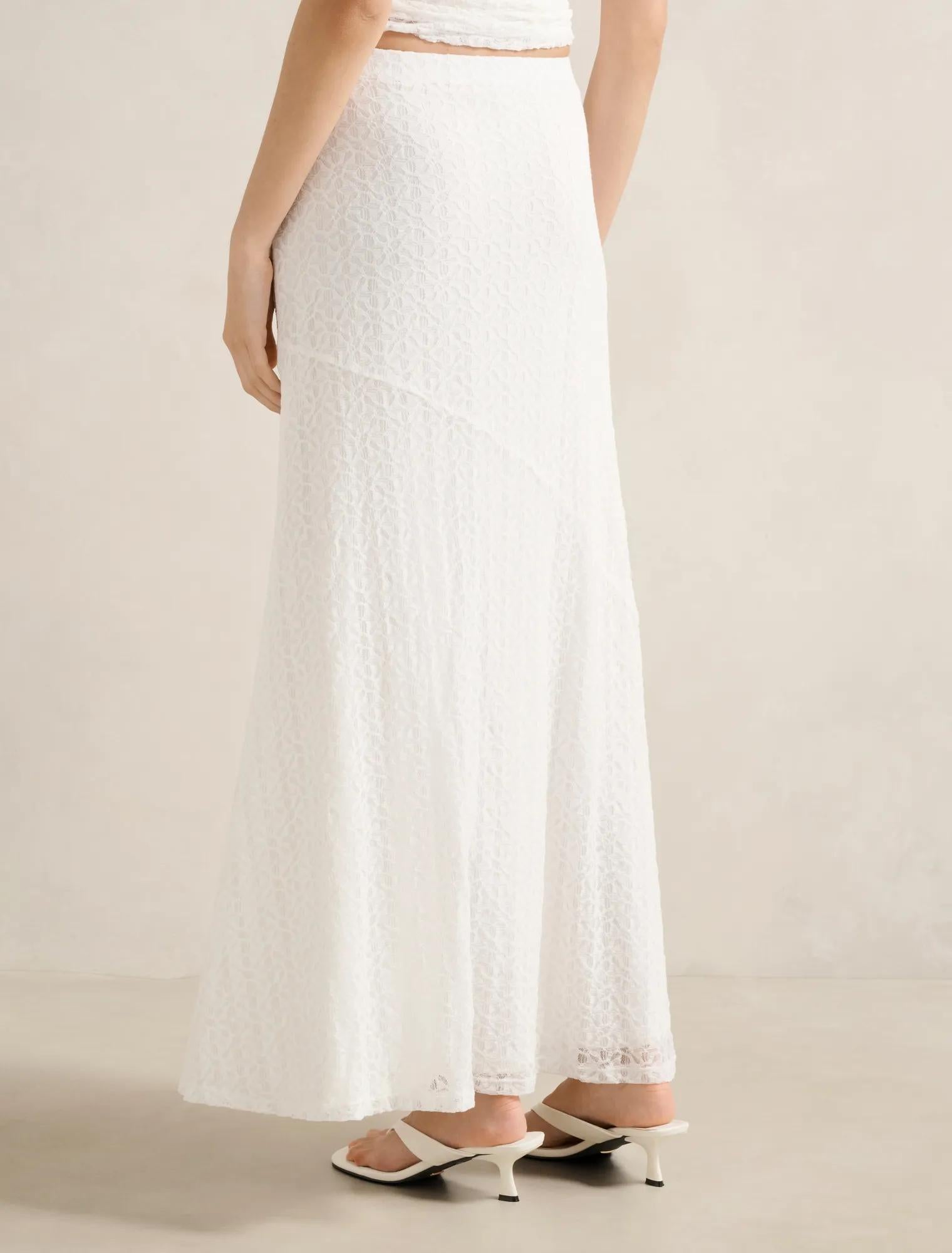 Tahlia Lace Maxi Skirt Porcelain Co-Ord