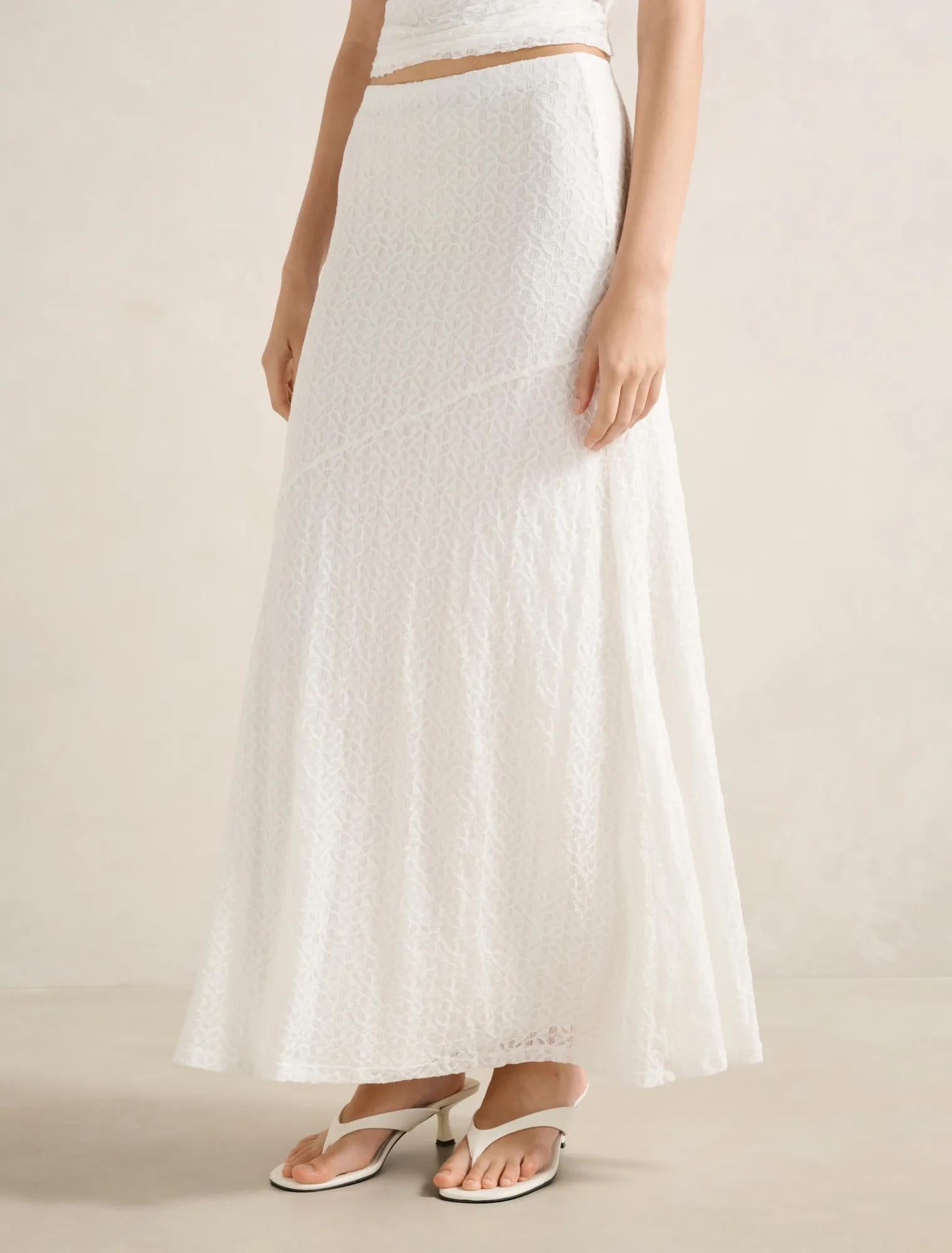 Tahlia Lace Maxi Skirt Porcelain Co-Ord