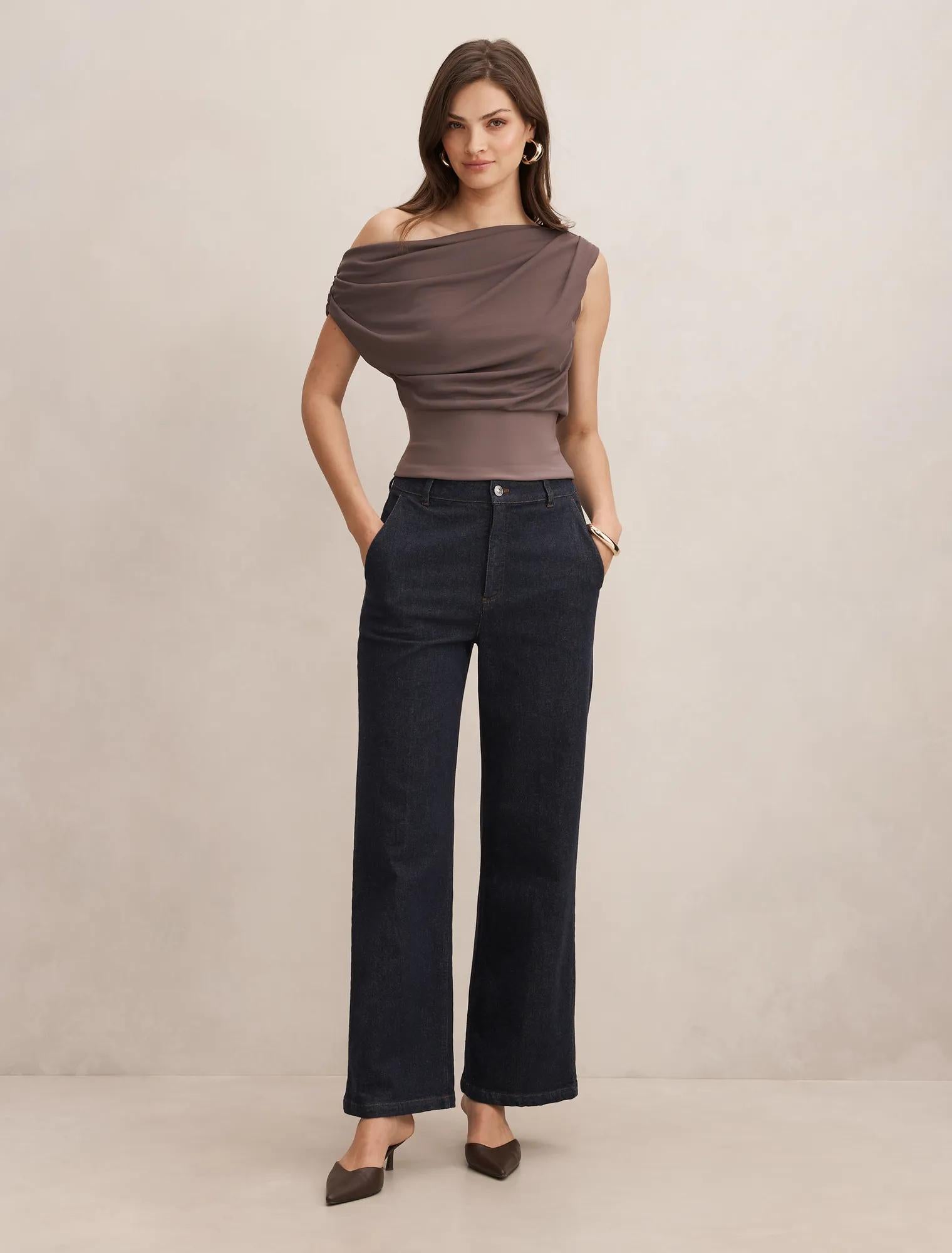 Kenna Tipped Mesh Top Plum Truffle