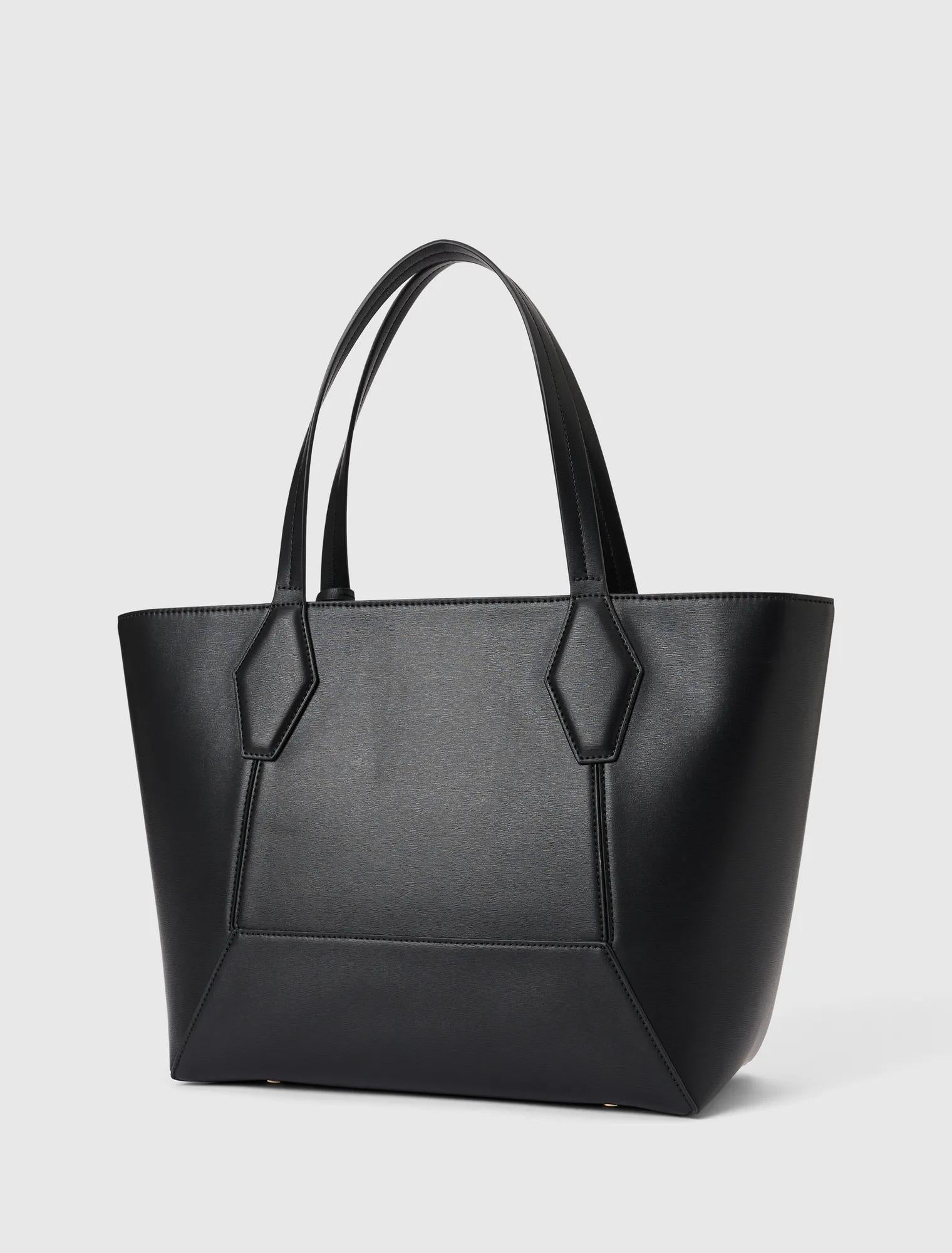 Christina Classic Panel Large Tote Bag Black_mannequin