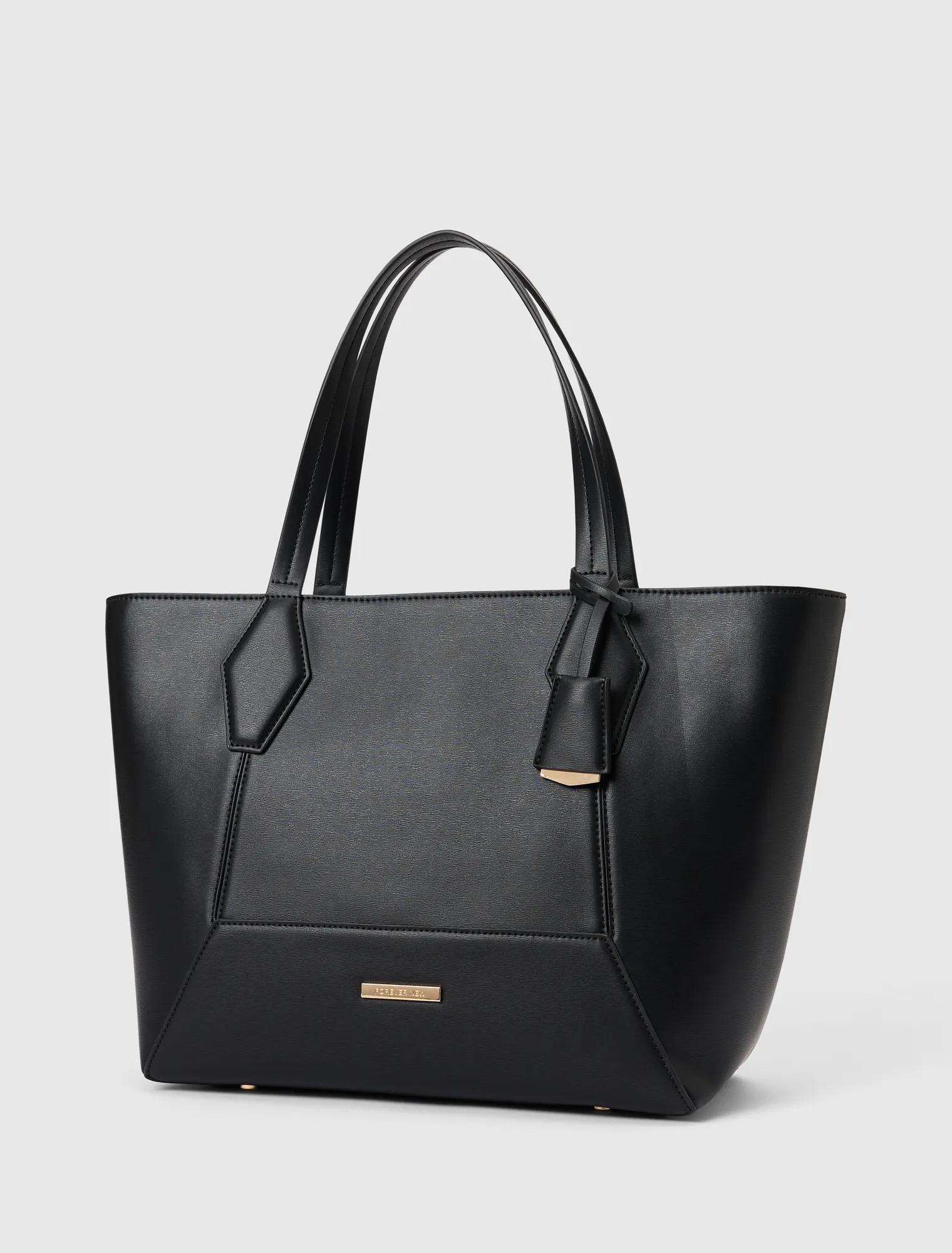 Christina Classic Panel Large Tote Bag Black_mannequin