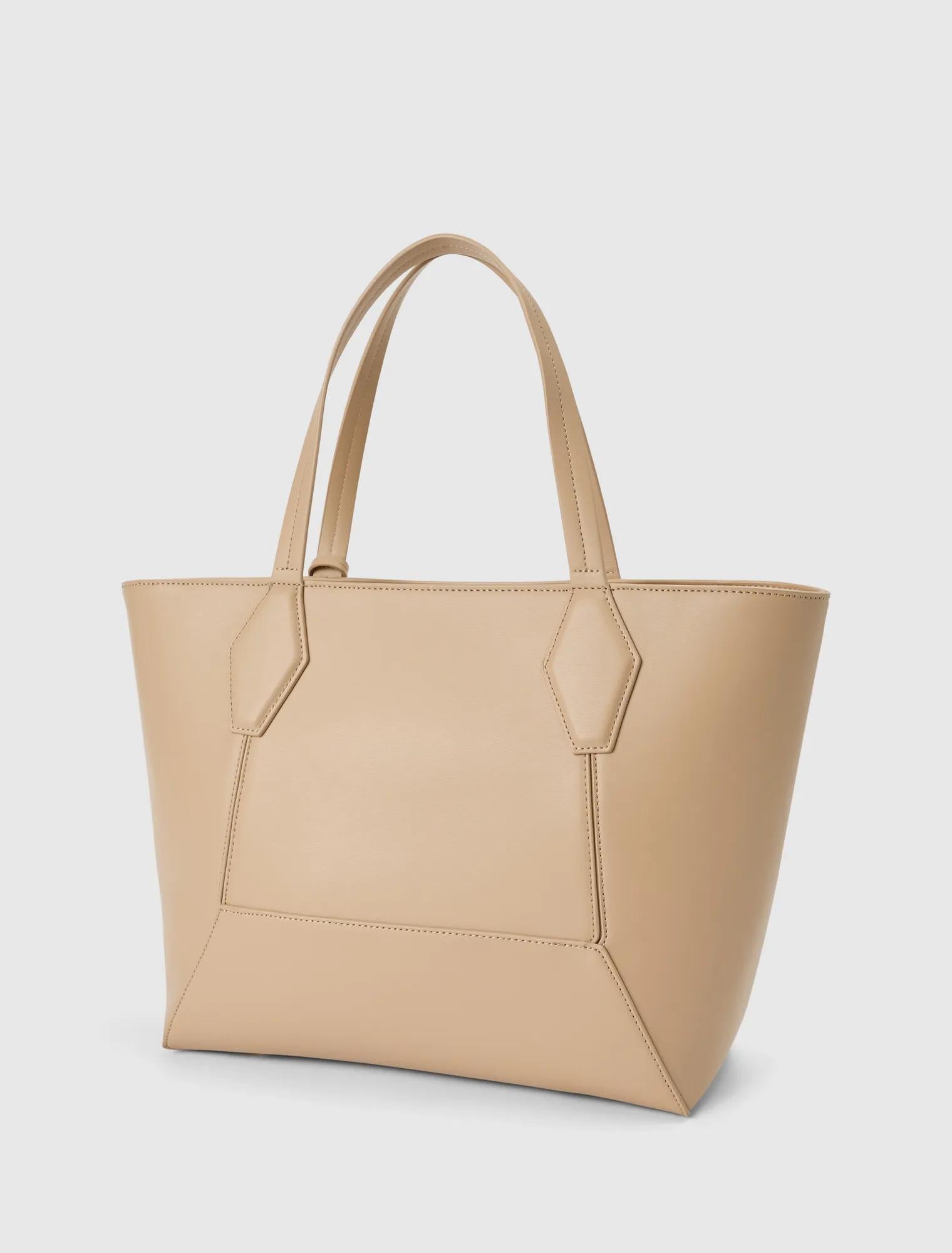 Christina Classic Panel Large Tote Bag Nude_mannequin