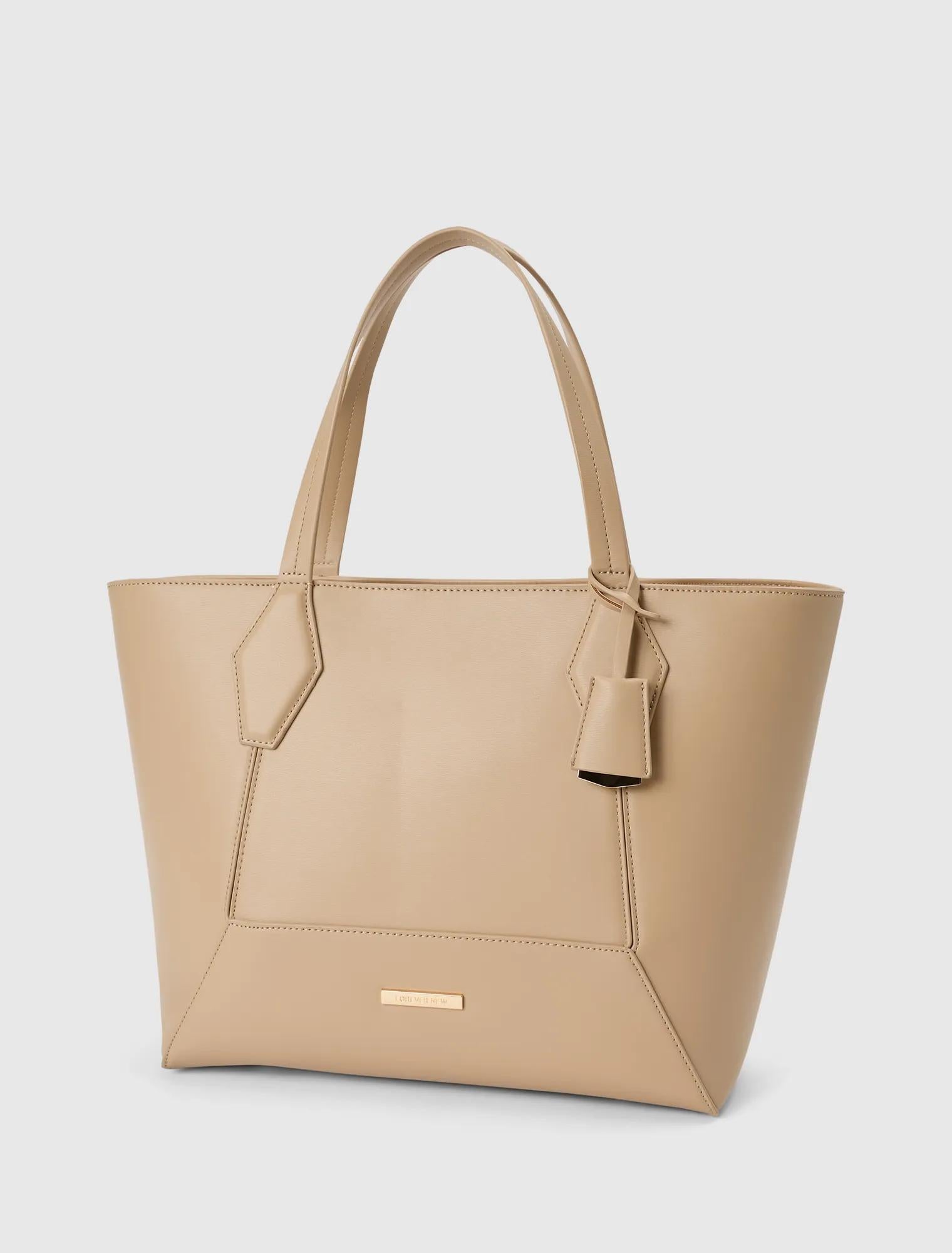 Christina Classic Panel Large Tote Bag Nude_mannequin