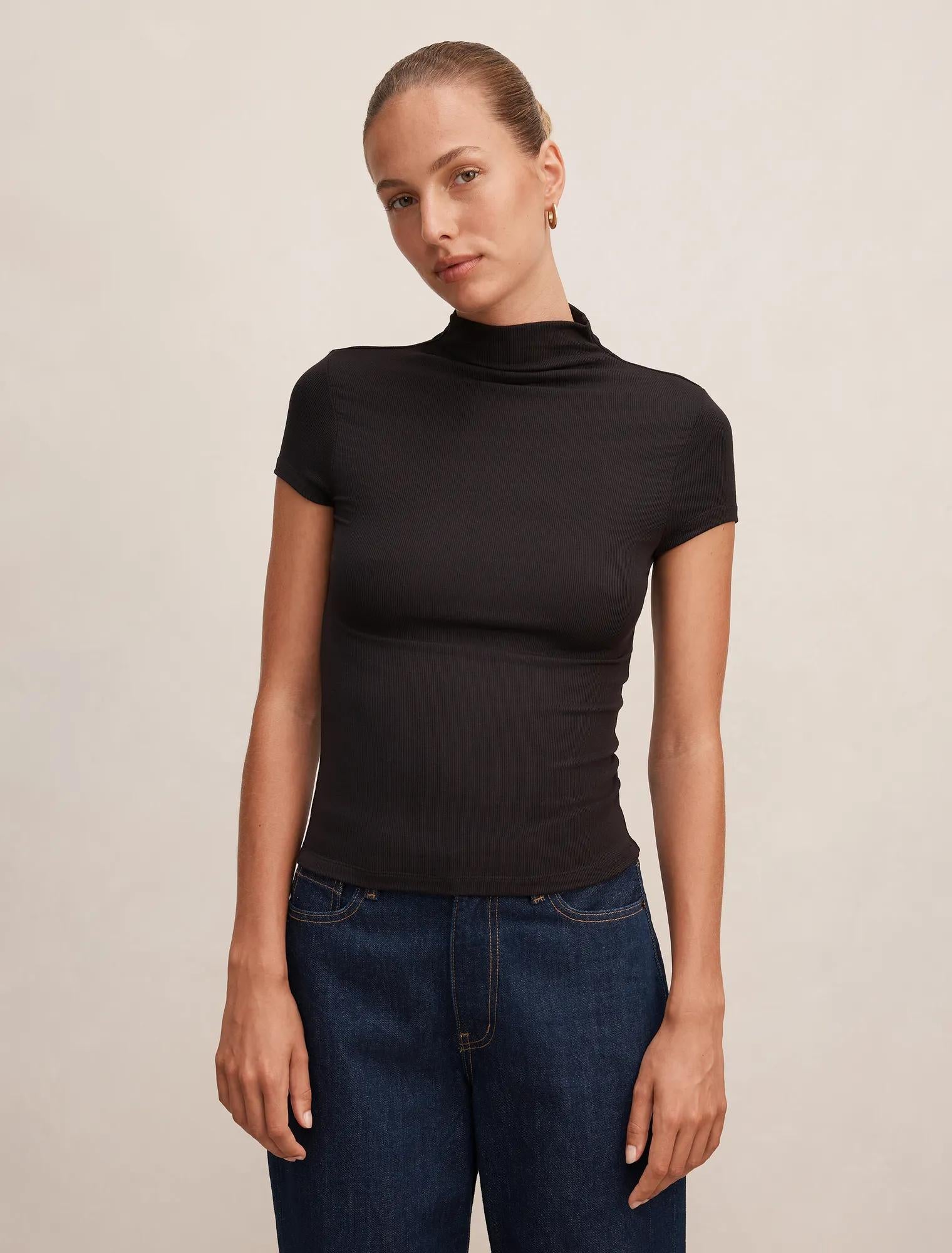 Ruby Grown On Neck Baby Tee Black
