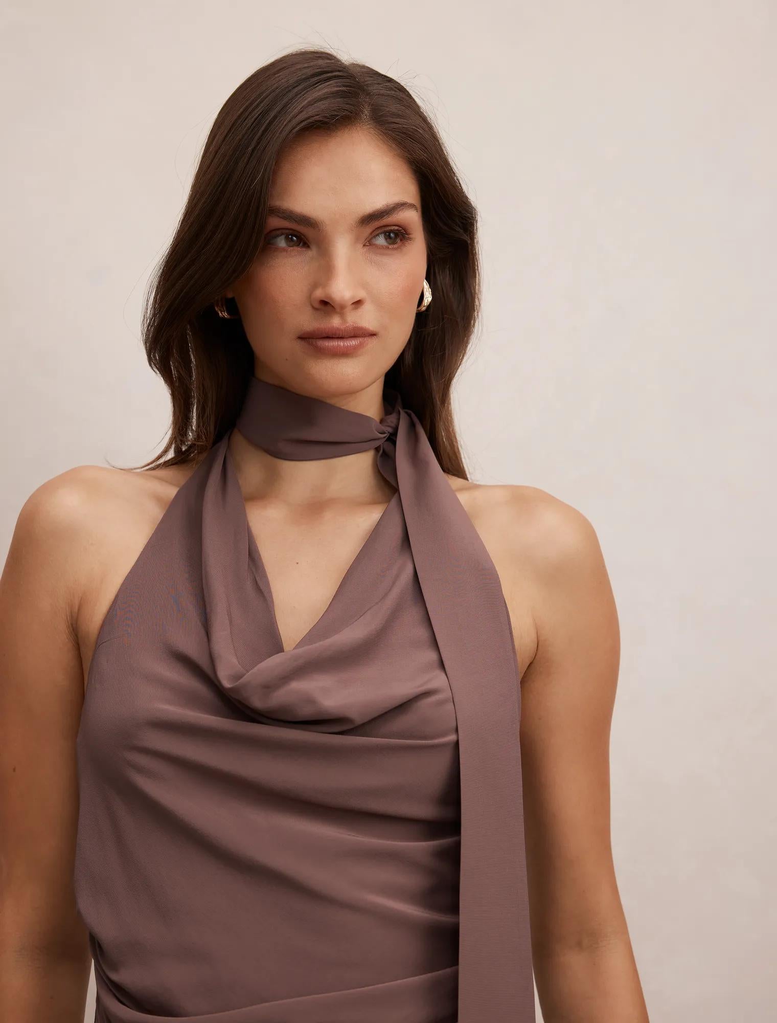 Bindi Scarf Cowl Top Porcini