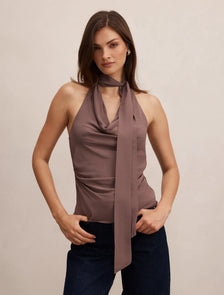 Bindi Scarf Cowl Top Porcini