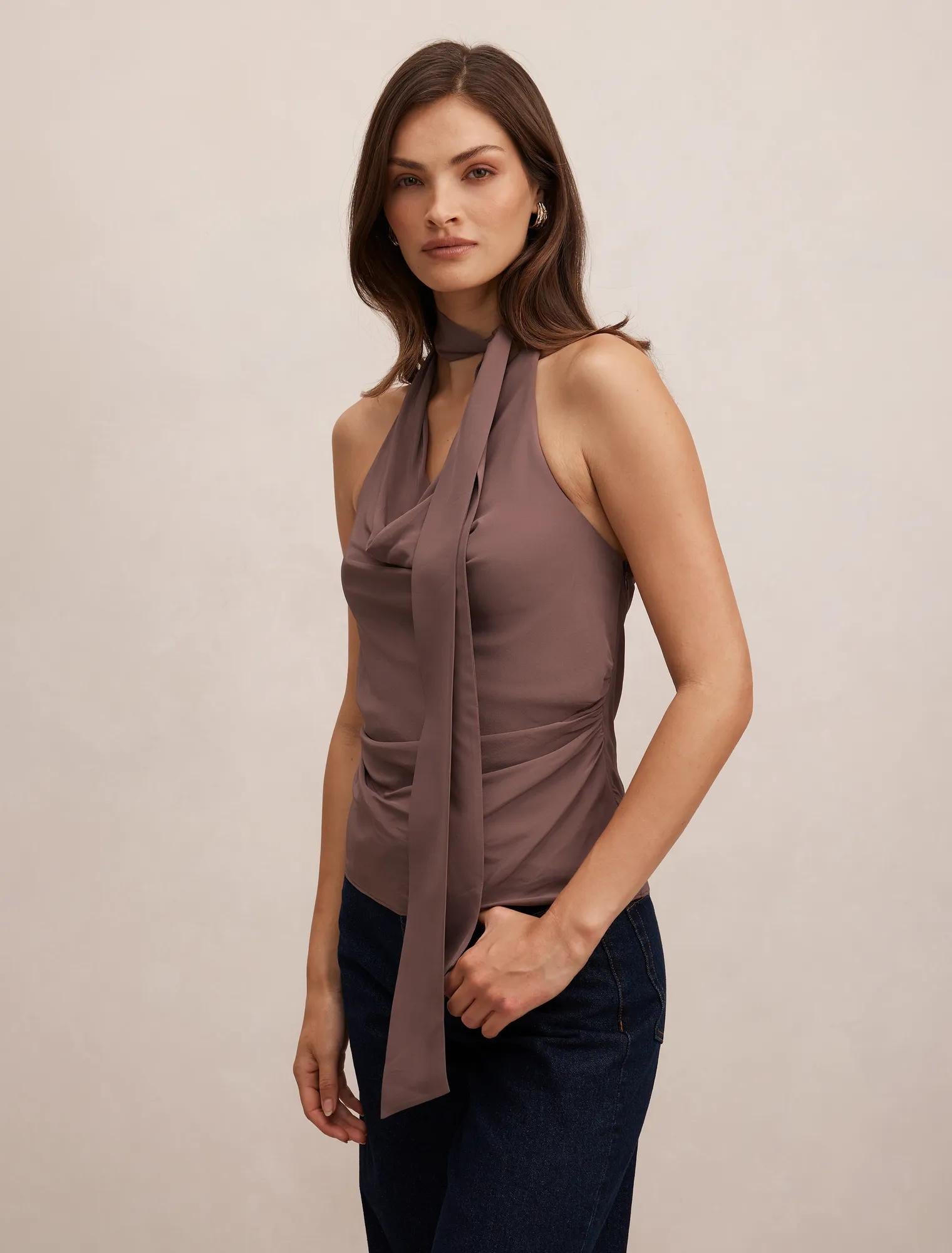 Bindi Scarf Cowl Top Porcini