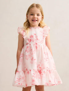 Evelyn Girls Flutter Sleeve Dress Rosina Floral