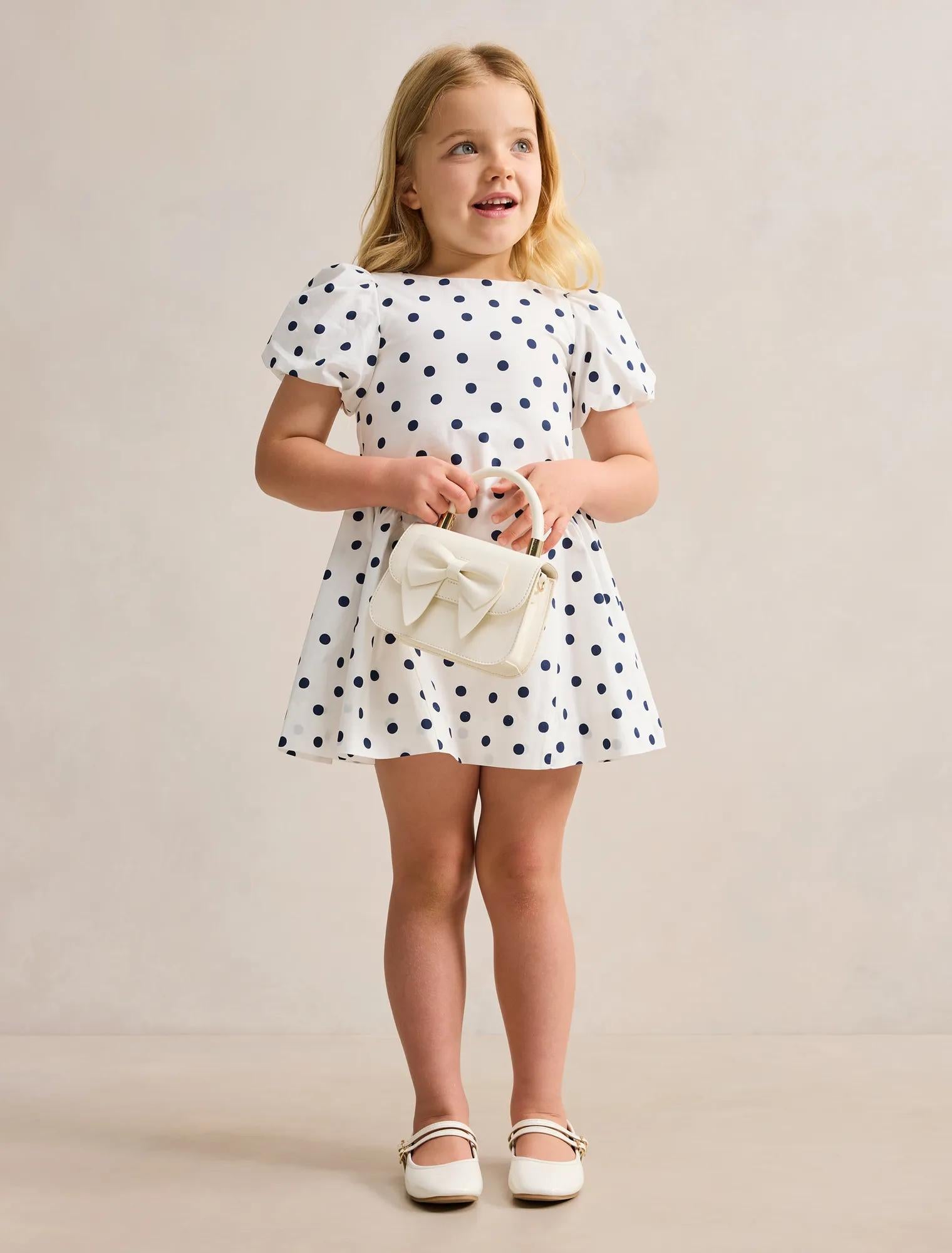 Juliette Girls Puff Sleeve Dress Lincoln Spot