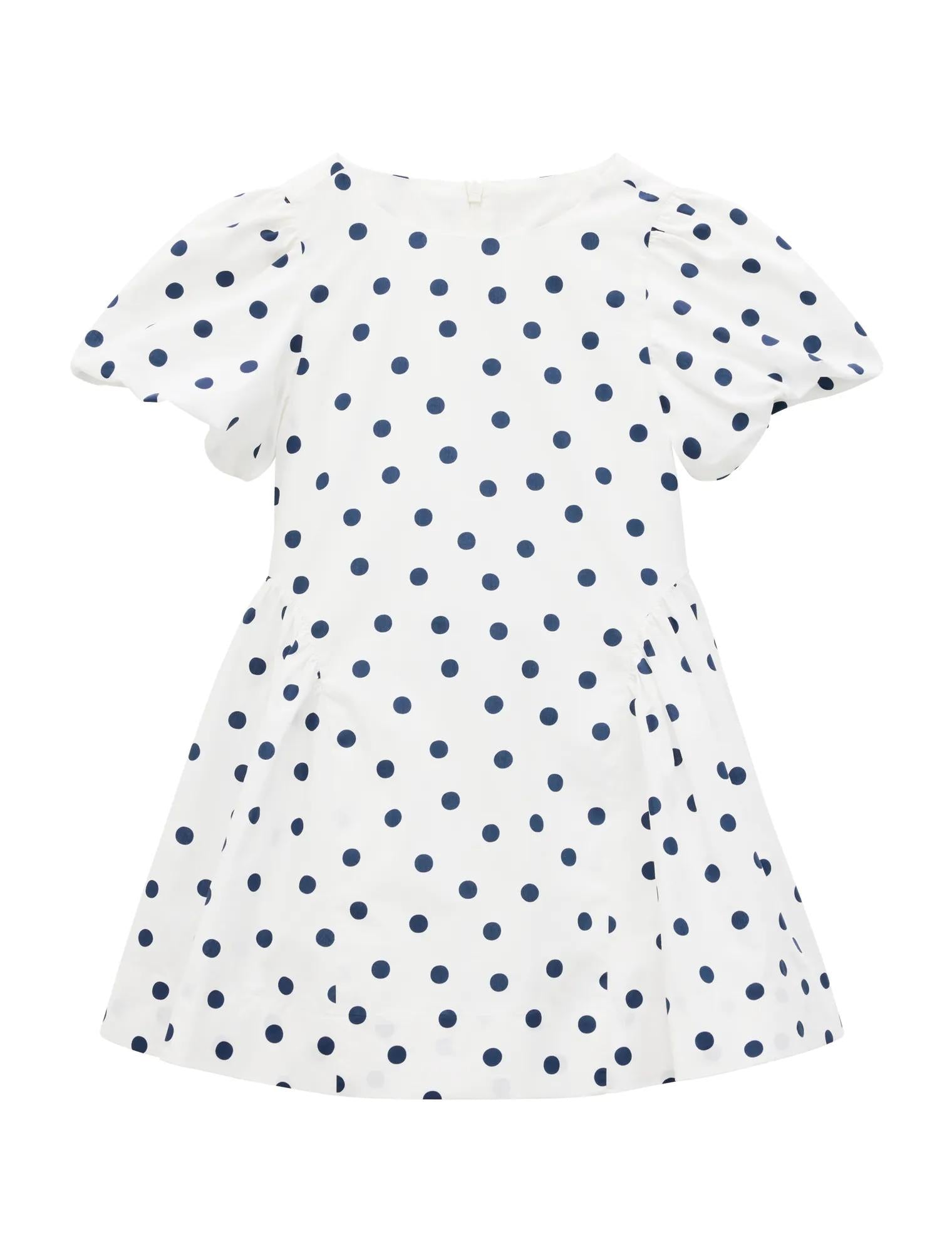 Juliette Girls Puff Sleeve Dress Lincoln Spot_mannequin
