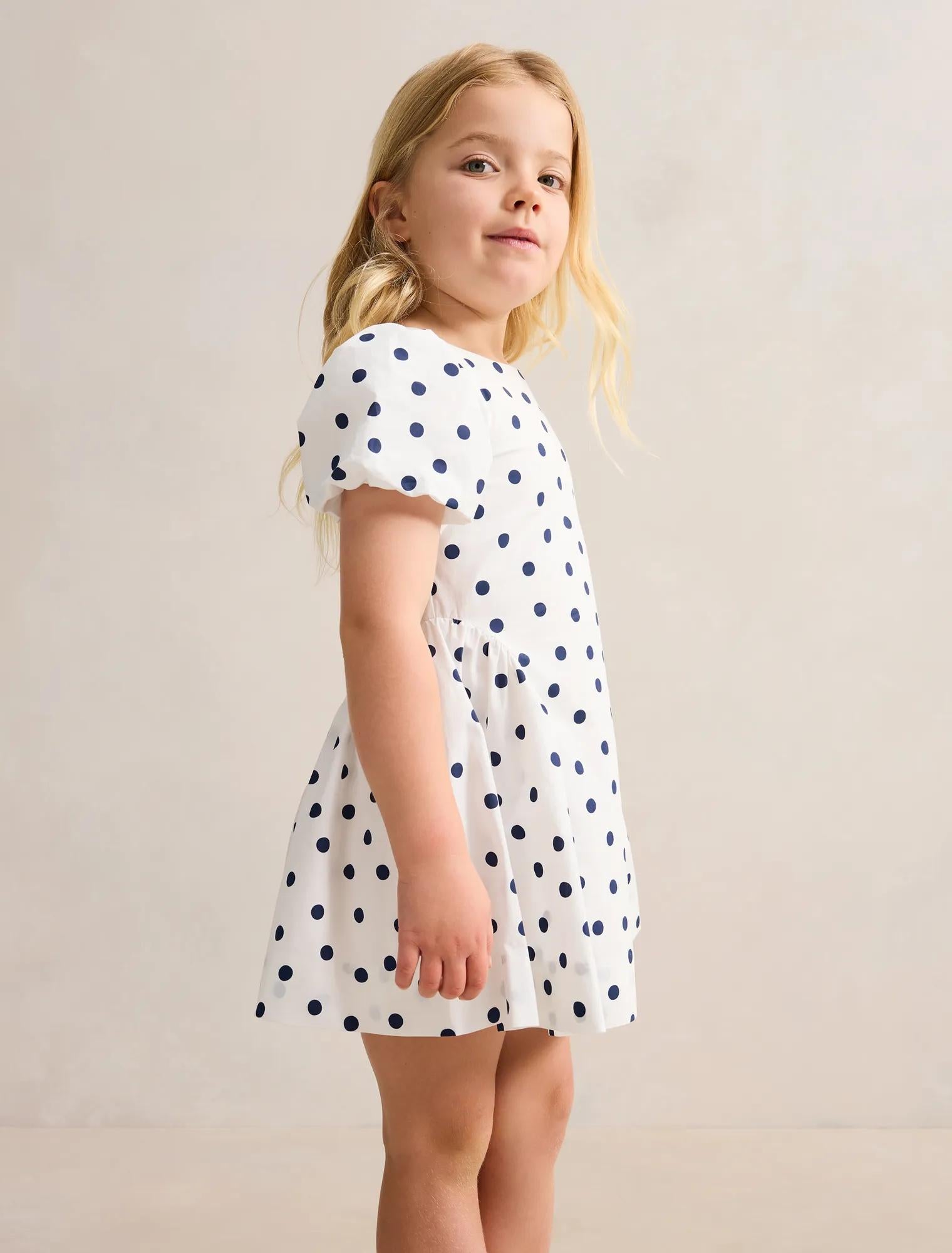 Juliette Girls Puff Sleeve Dress Lincoln Spot