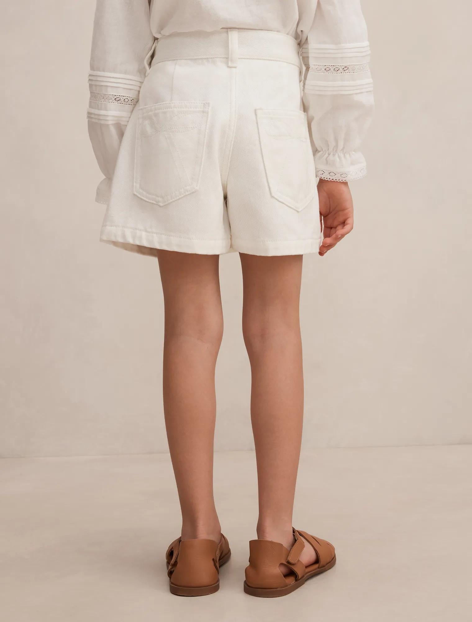 Ruby Girls Denim Wrap Skort White Cloud