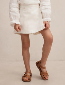 Ruby Girls Denim Wrap Skort White Cloud