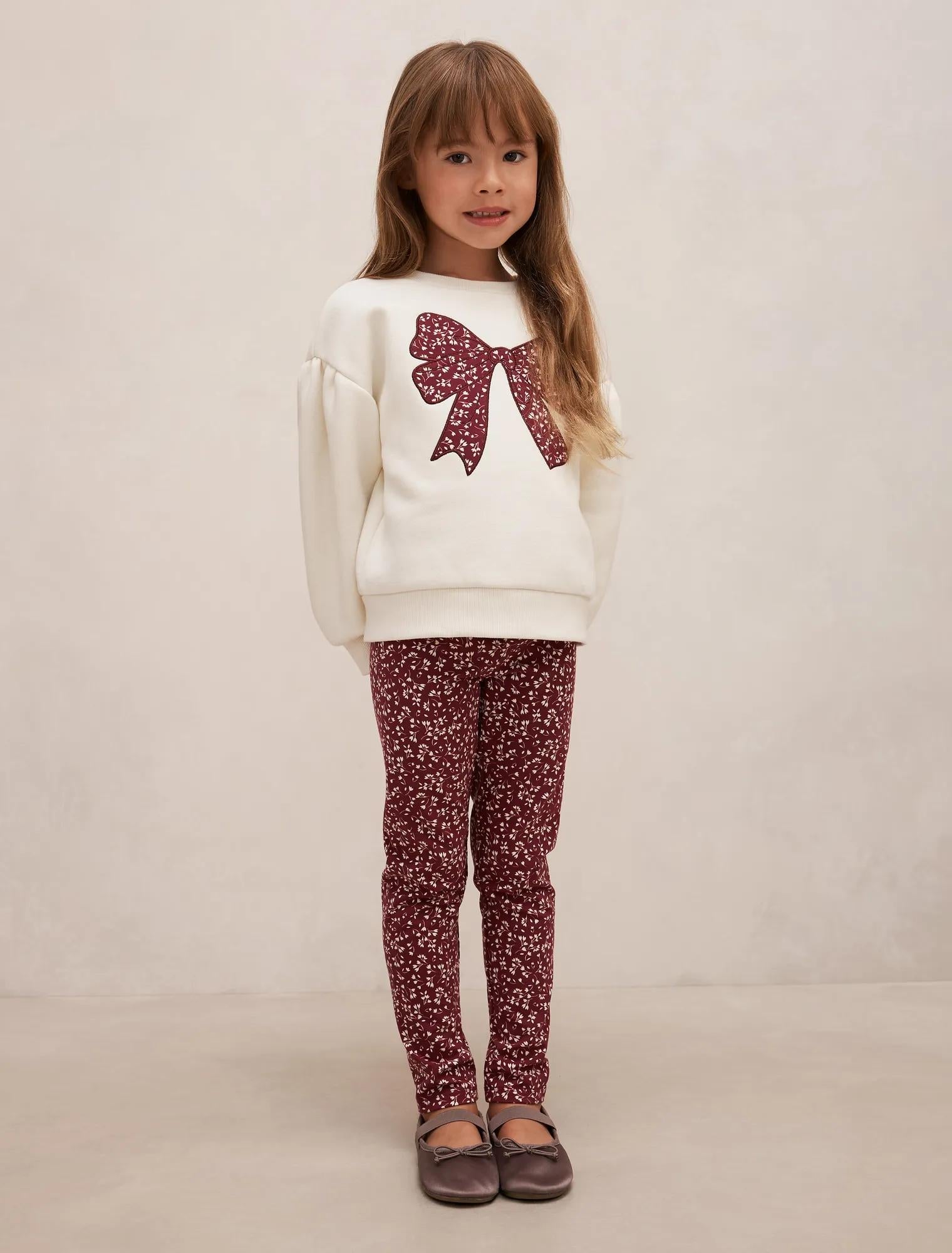 Alina Girls Leggings Berry Ditsy