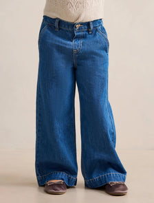 Gemma Girls Elasticated Jeans Classic Blue Wash