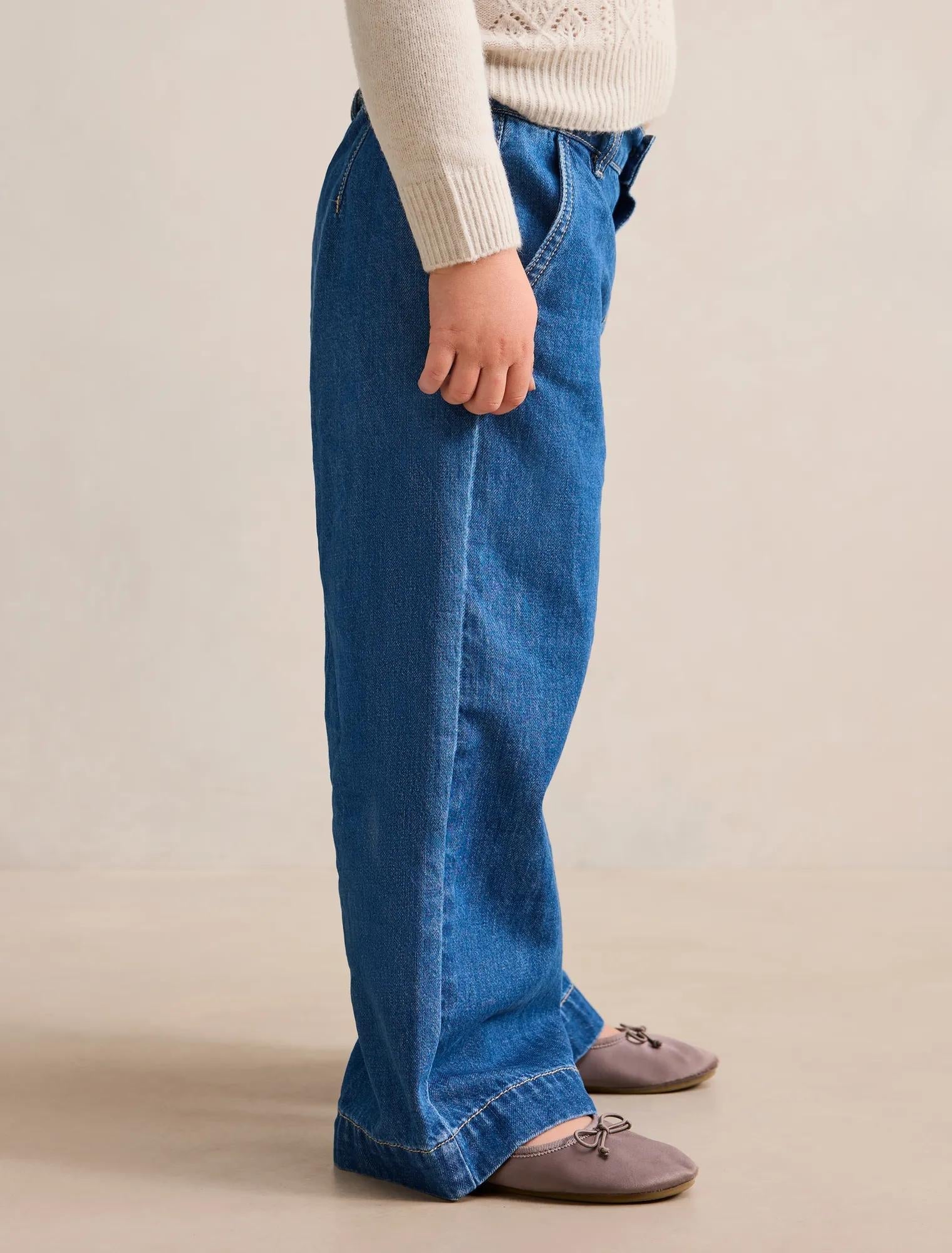 Gemma Girls Elasticated Jeans Classic Blue Wash