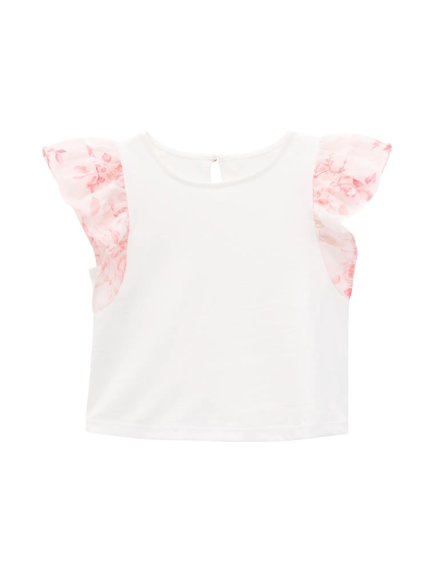 Aurora Girls Flutter Sleeve Tee Rosina Floral