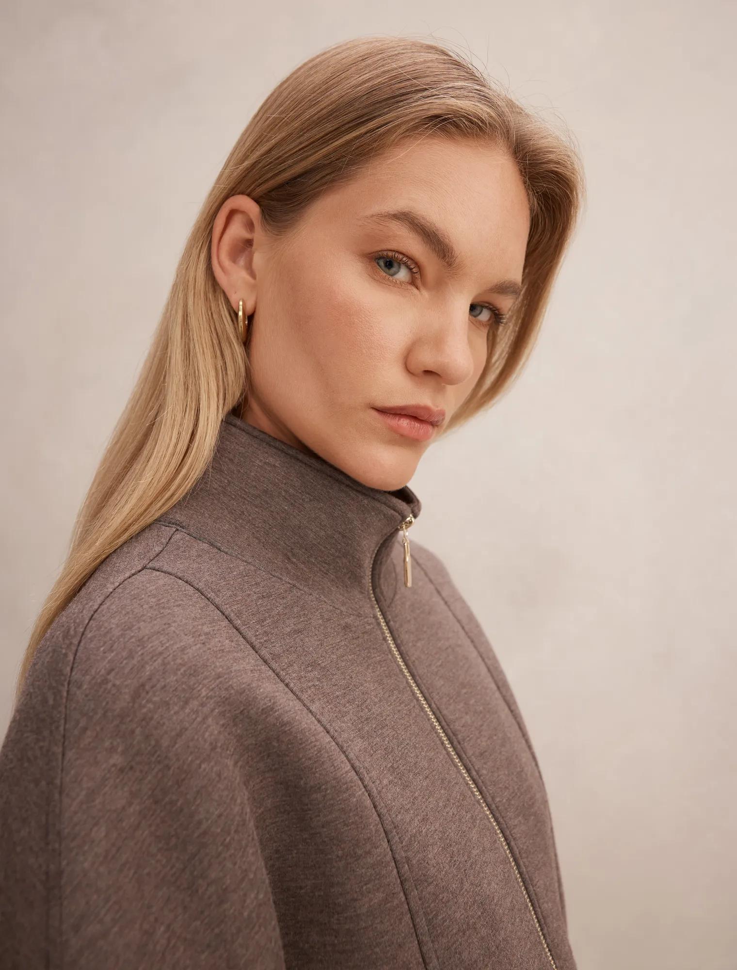 Heidi Seam Detail Lounge Jumper Mocha Marle