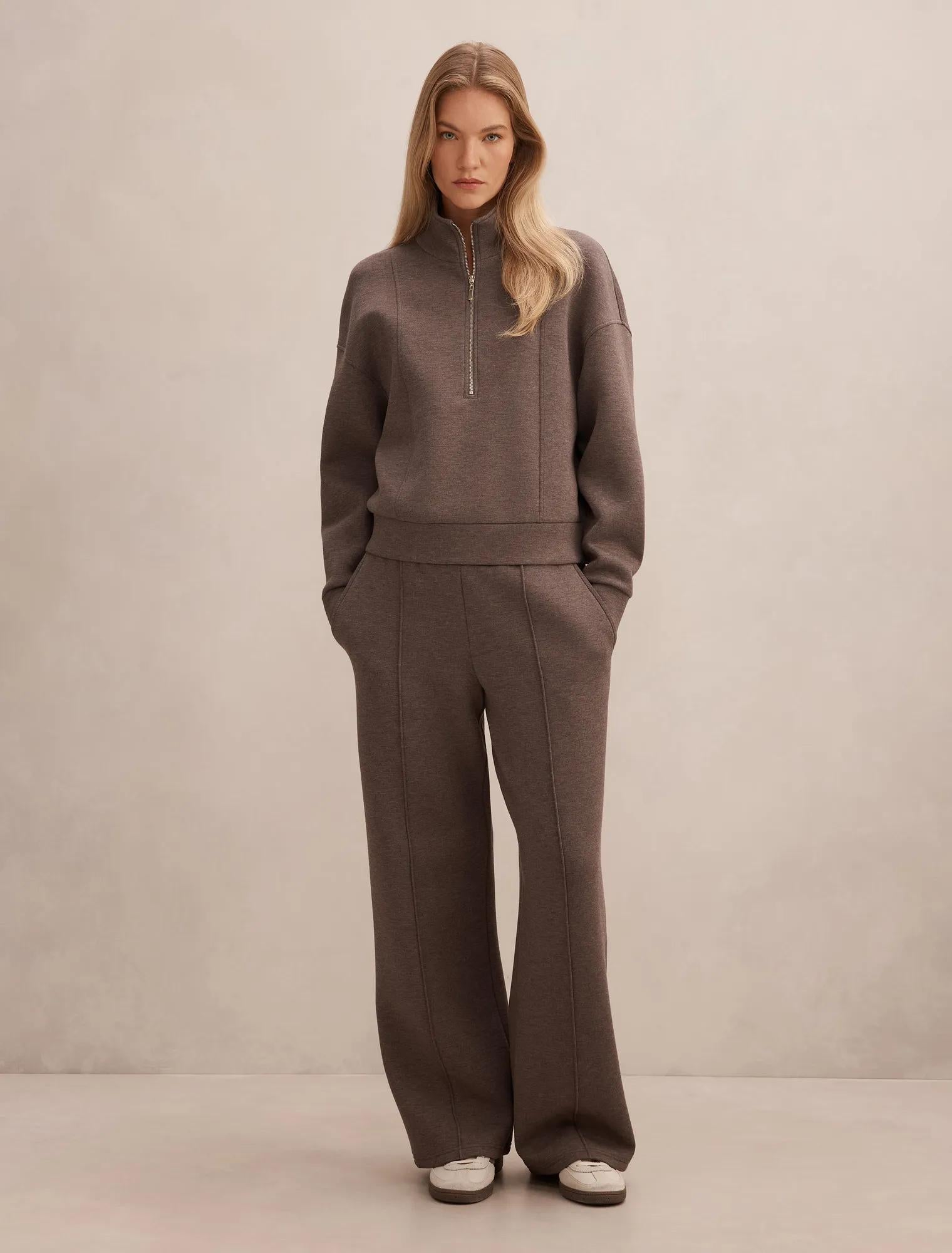 Heidi Seam Detail Lounge Jumper Mocha Marle