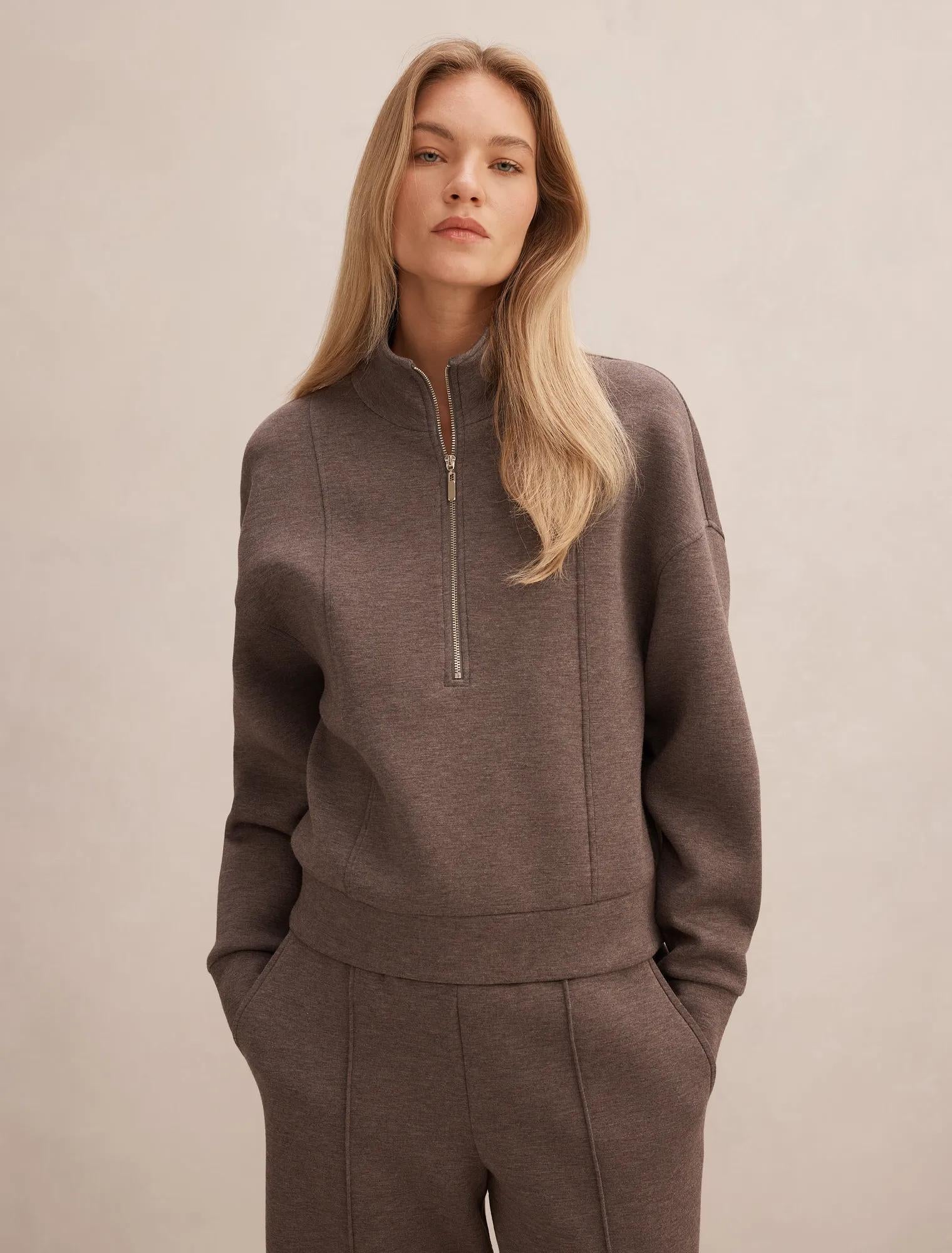 Heidi Seam Detail Lounge Jumper Mocha Marle