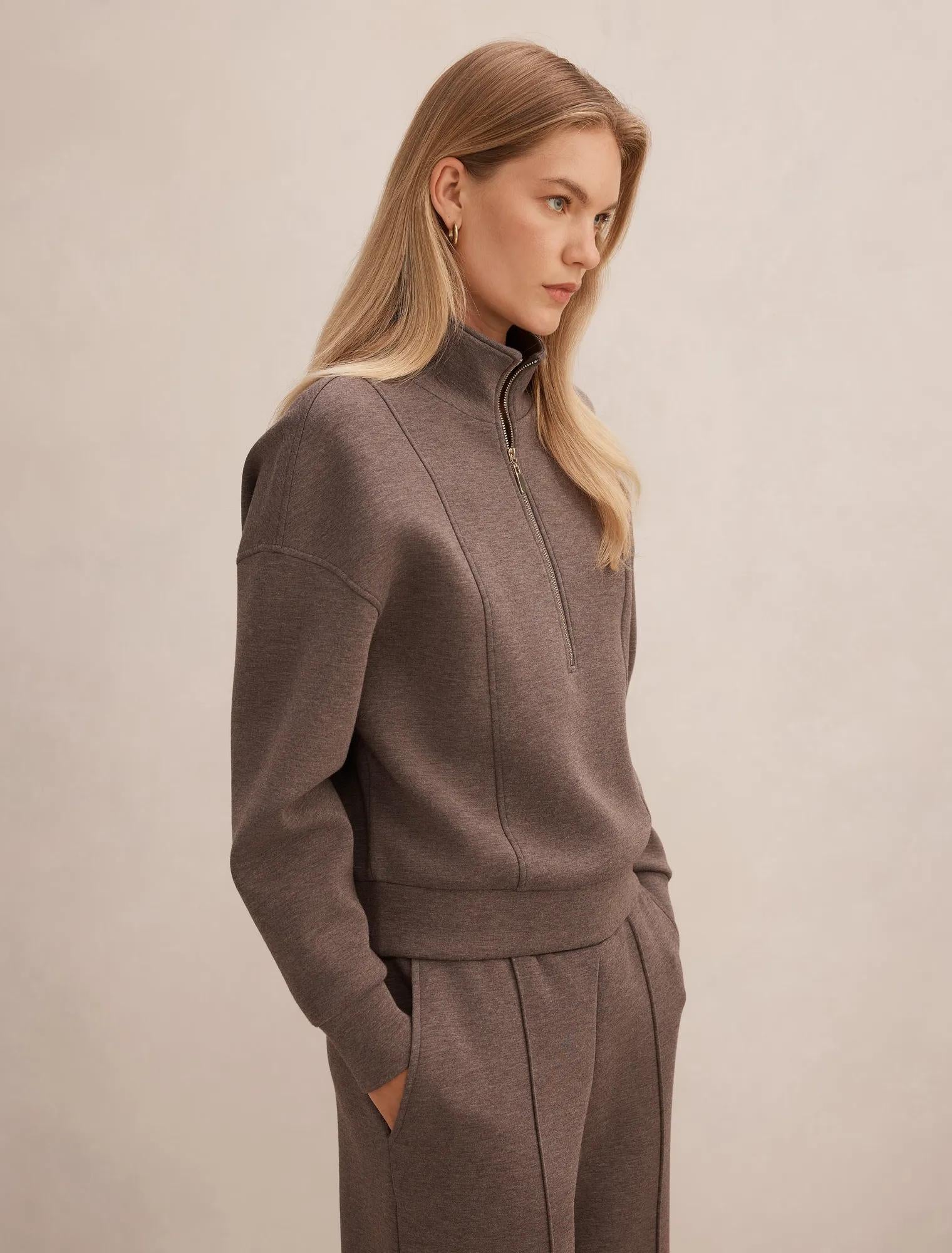 Heidi Seam Detail Lounge Jumper Mocha Marle