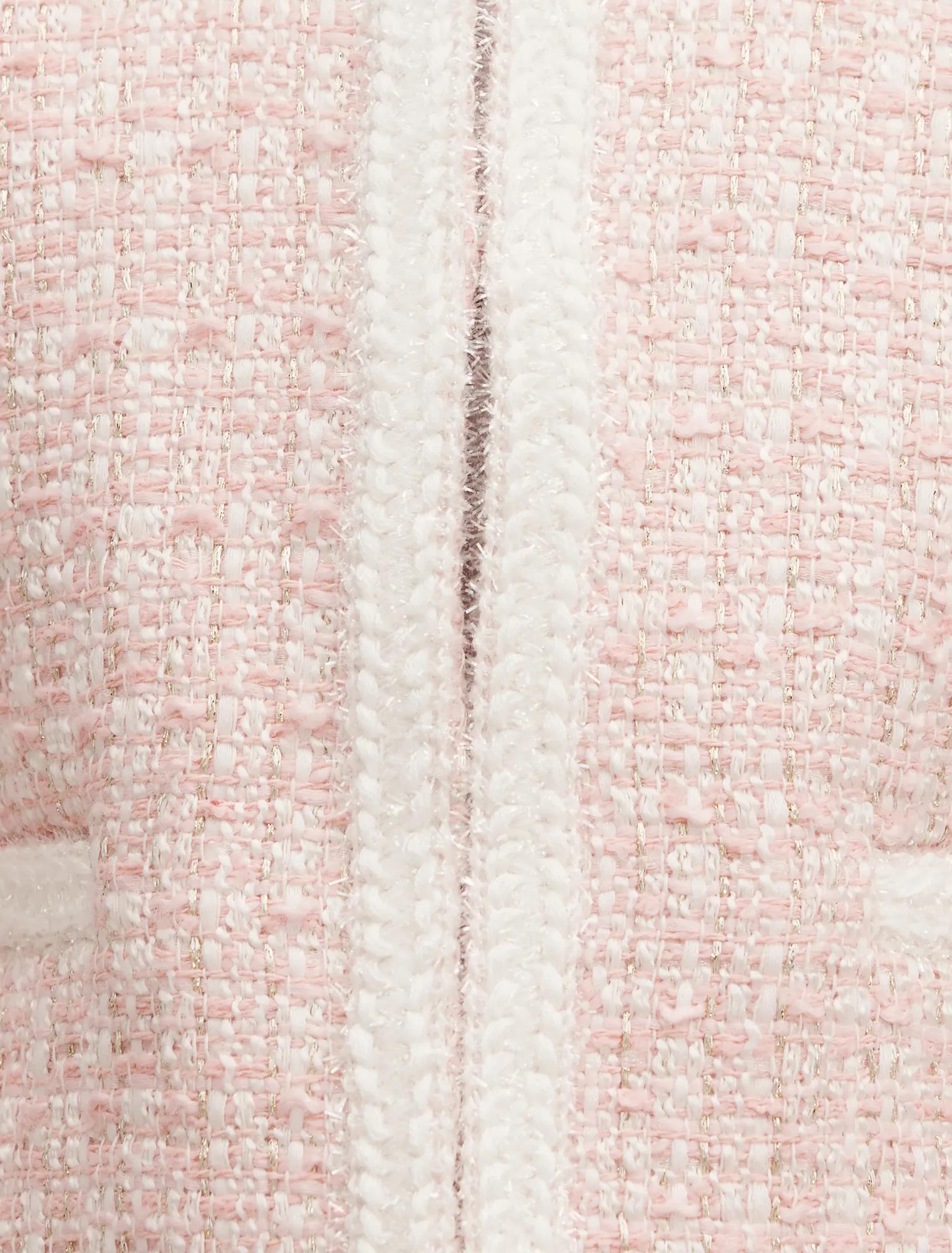 Audrey Girls Tweed Jacket Pink/Gold Set