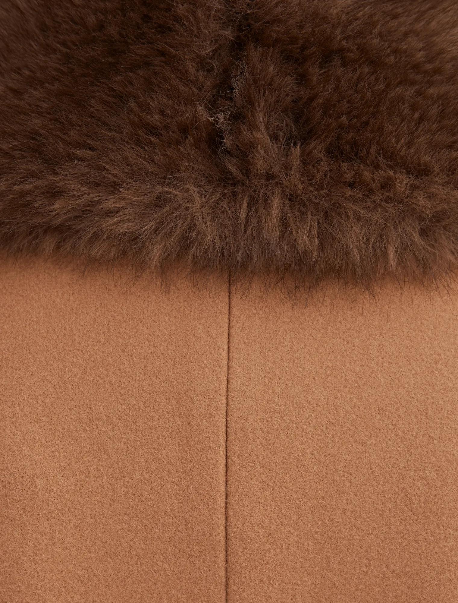 Shelby Fur Collar Coat Camel/Choc