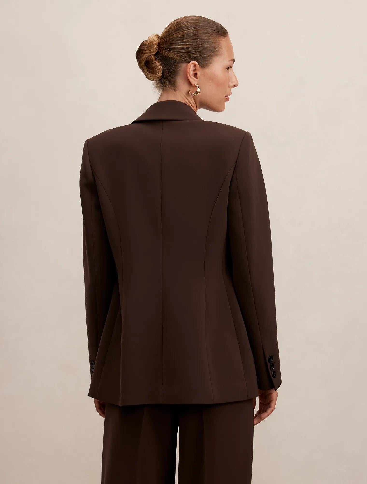 Olivia Single Breasted Blazer Chocolate Suit