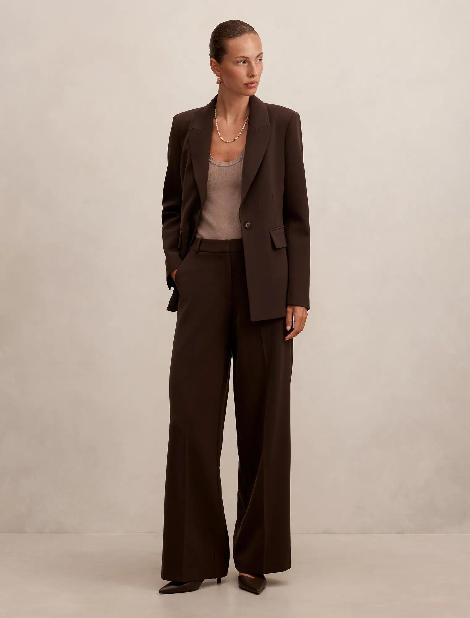 Olivia Single Breasted Blazer Chocolate Suit