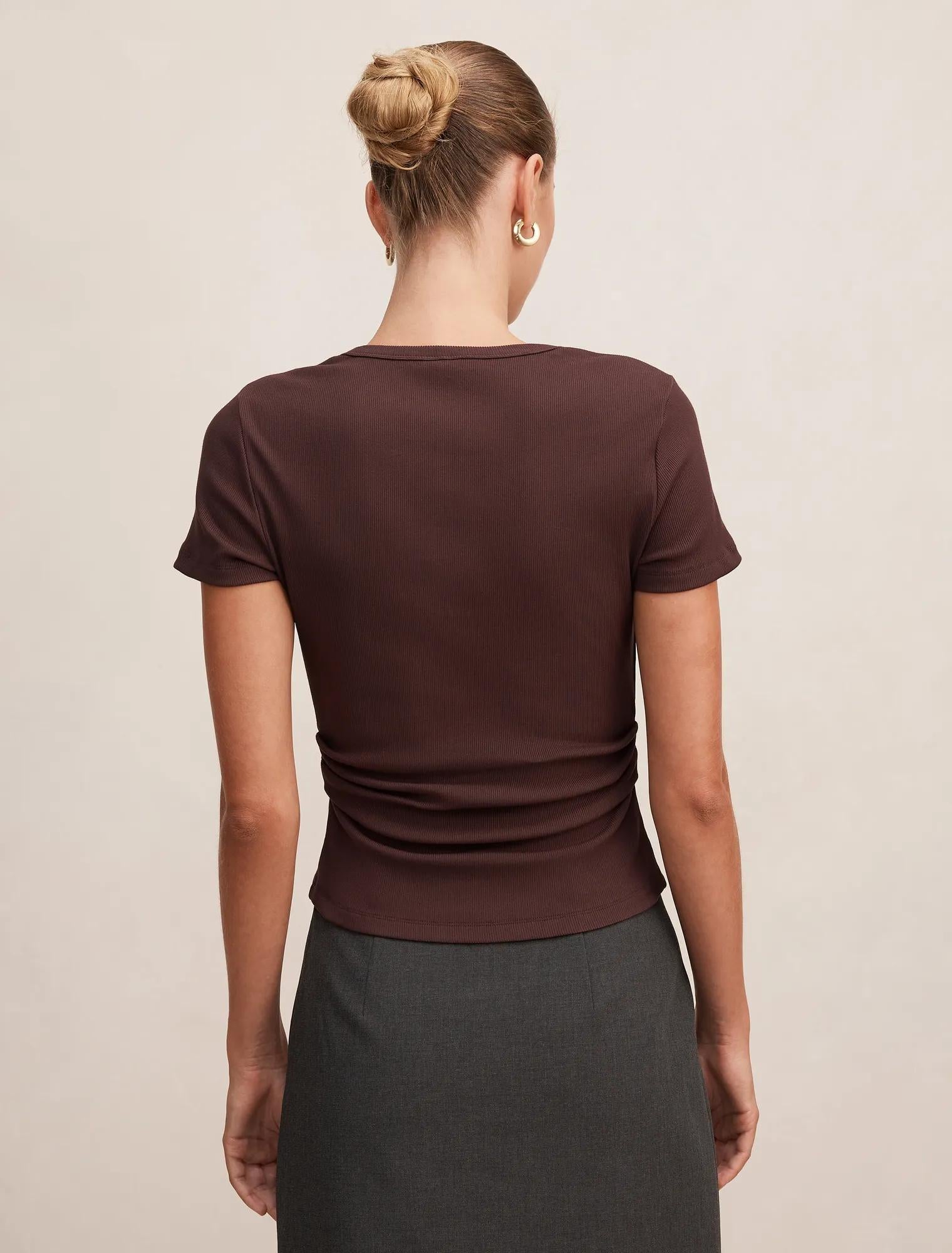 Kelly Tuck Detail Baby Tee Chocolate