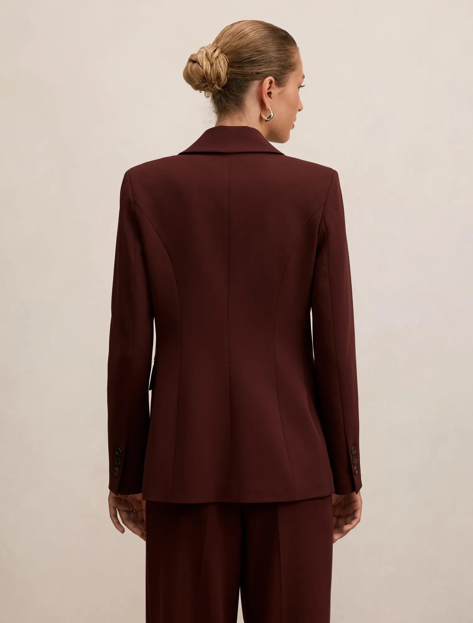 Pia Single Breasted Blazer Aubergine Suit