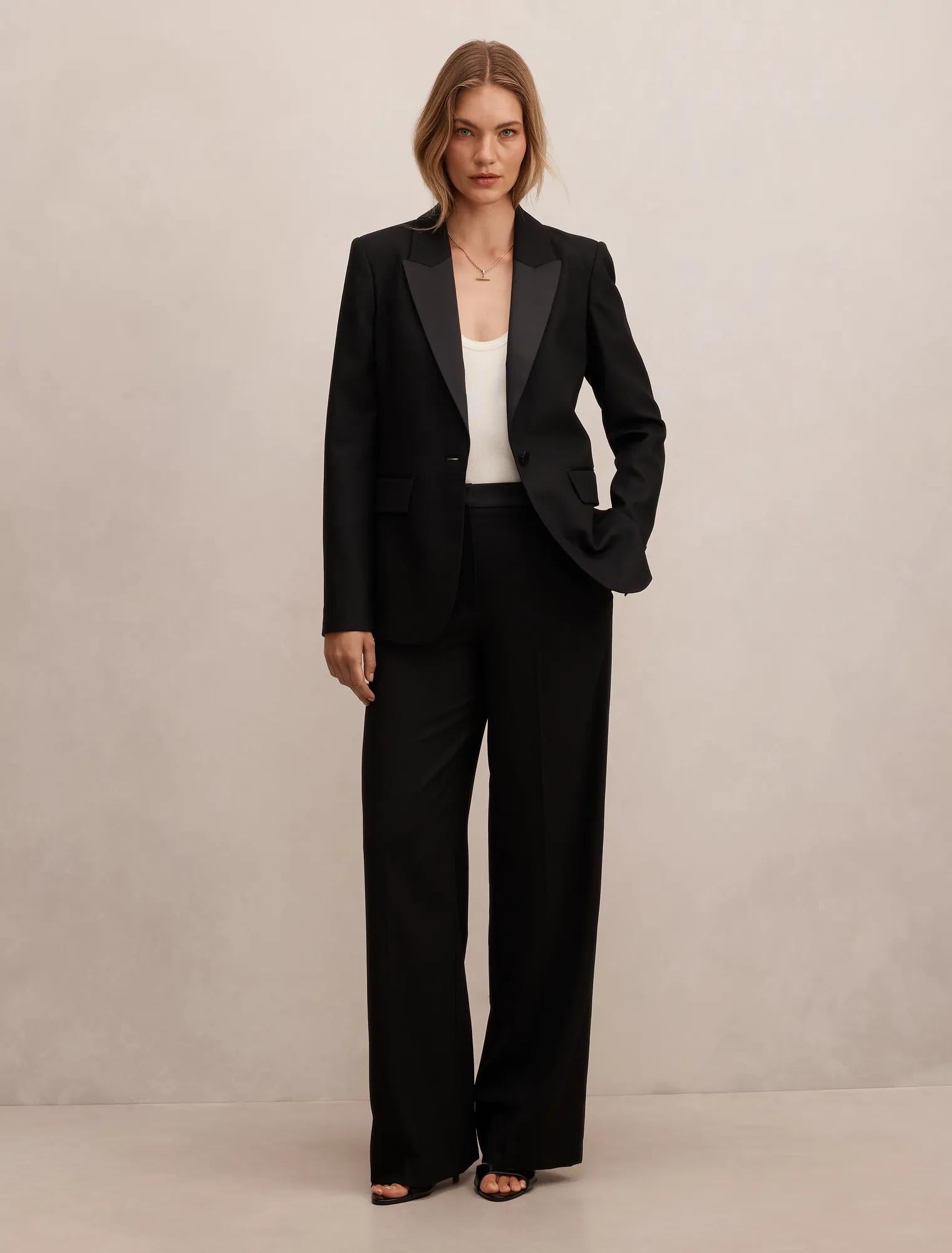 Rose Wool Suit Pants Black Suit