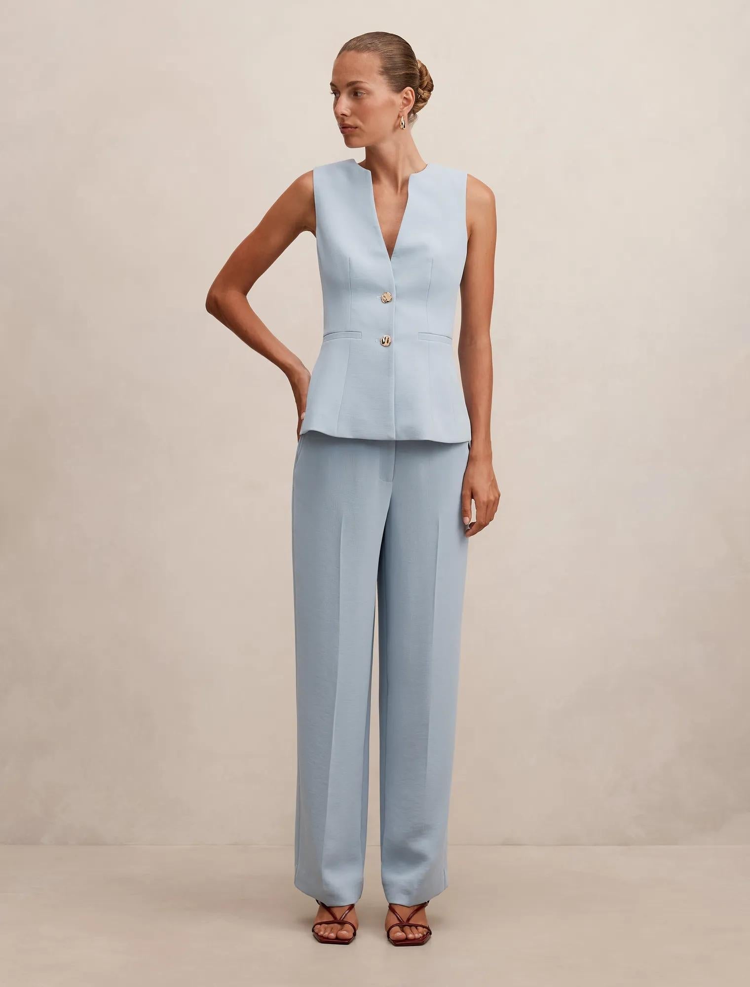 Lindsey Waistcoat Ice Blue Suit