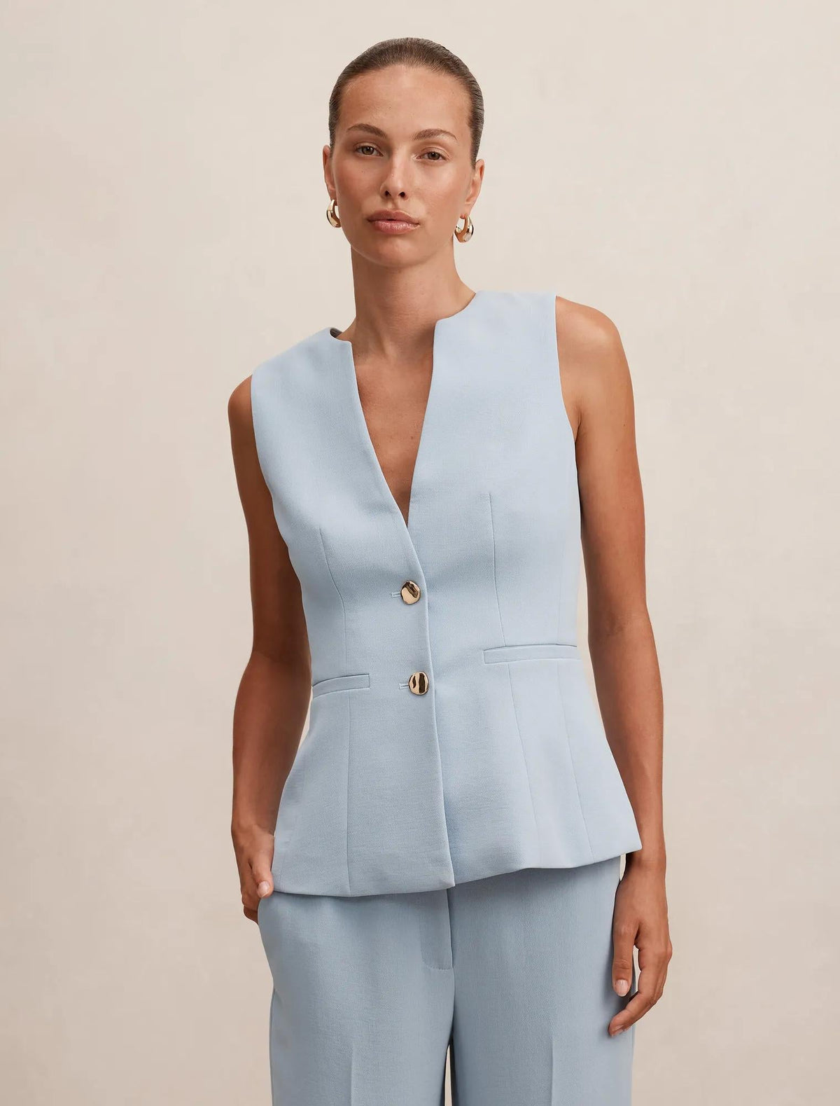 Lindsey Waistcoat Ice Blue Suit