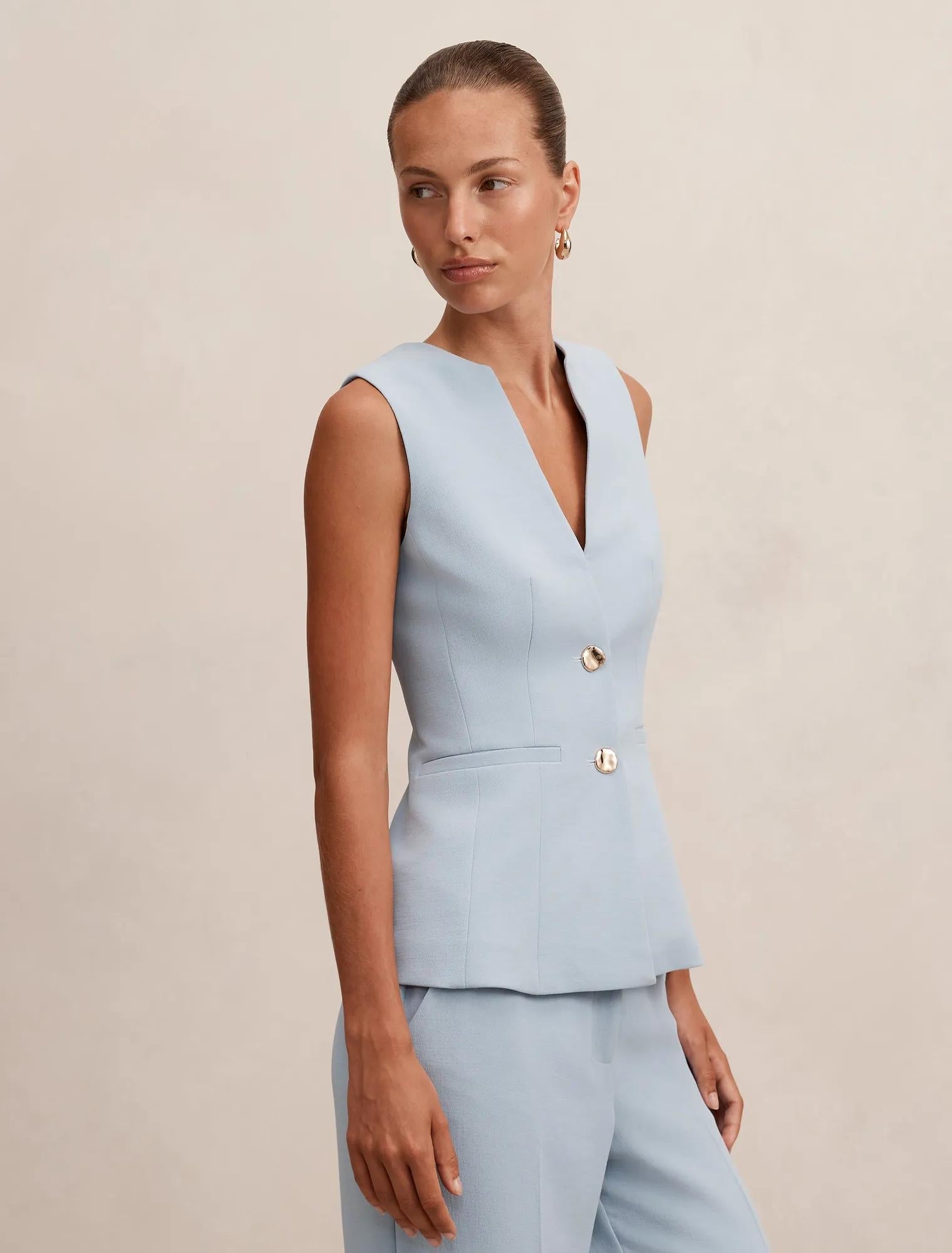 Lindsey Waistcoat Ice Blue Suit