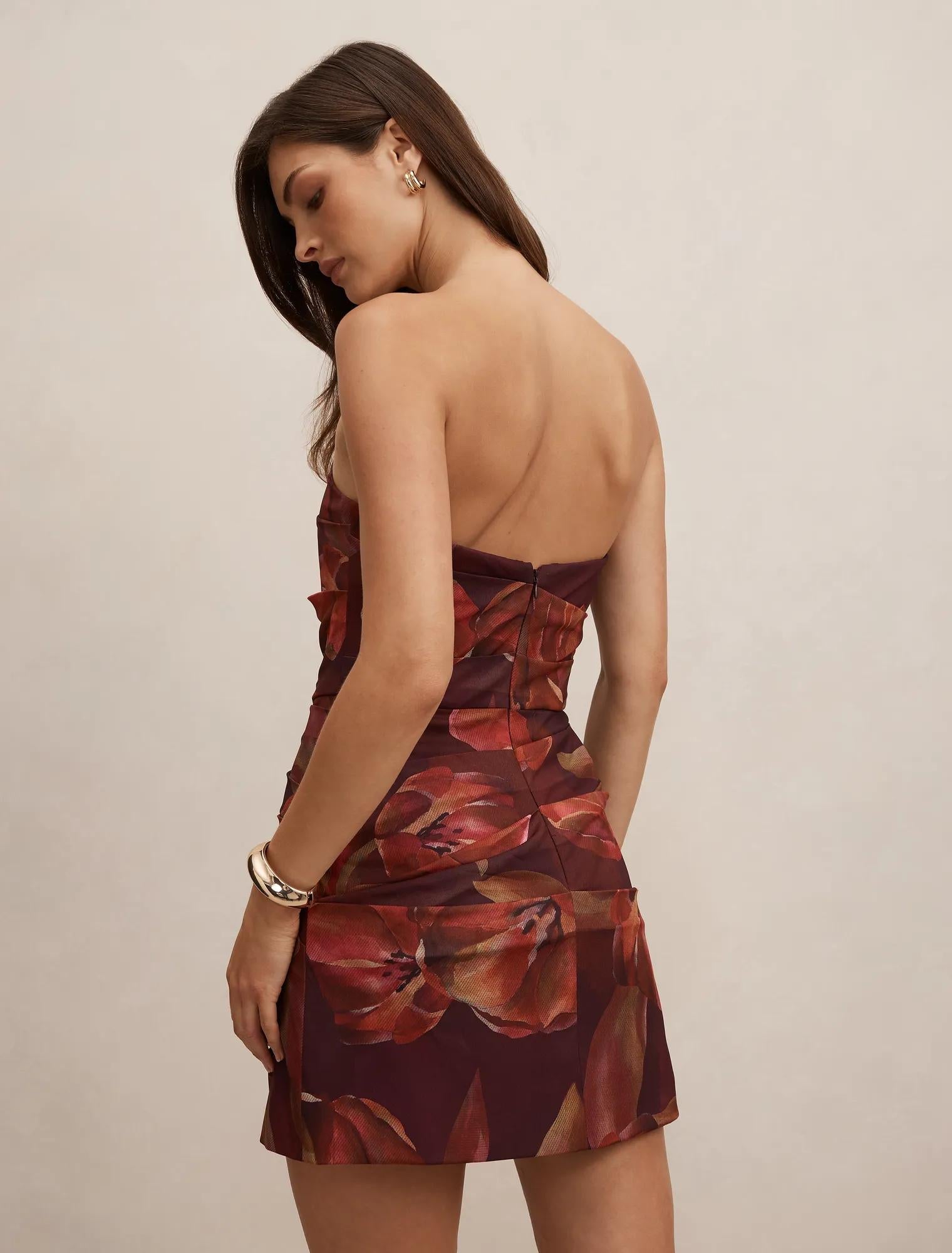 Zephina Strapless Mini Dress Bruny Floral