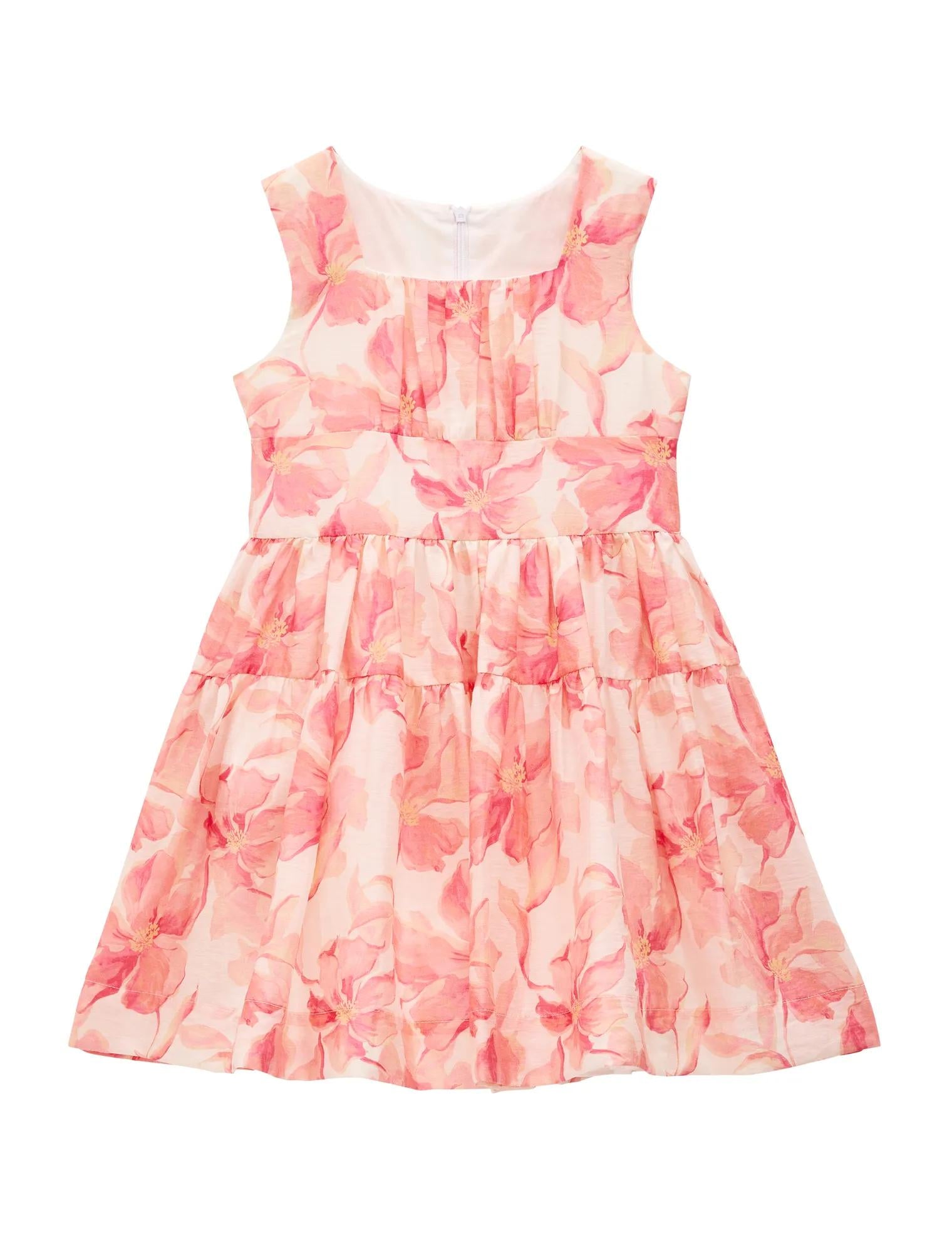 Sienna Girls Tiered Bow Dress Maia Floral_mannequin