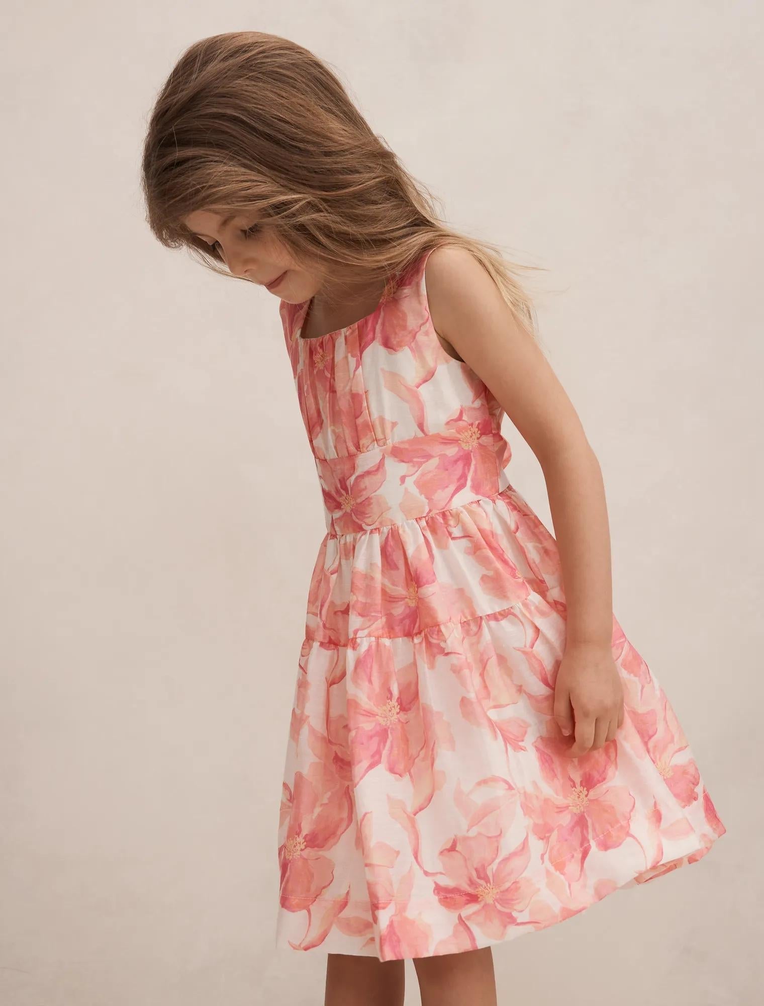 Sienna Girls Tiered Bow Dress Maia Floral