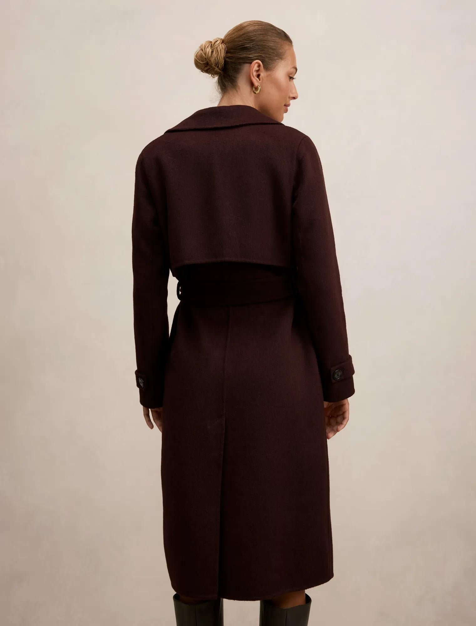 Bronte Felled Coat Aubergine Set
