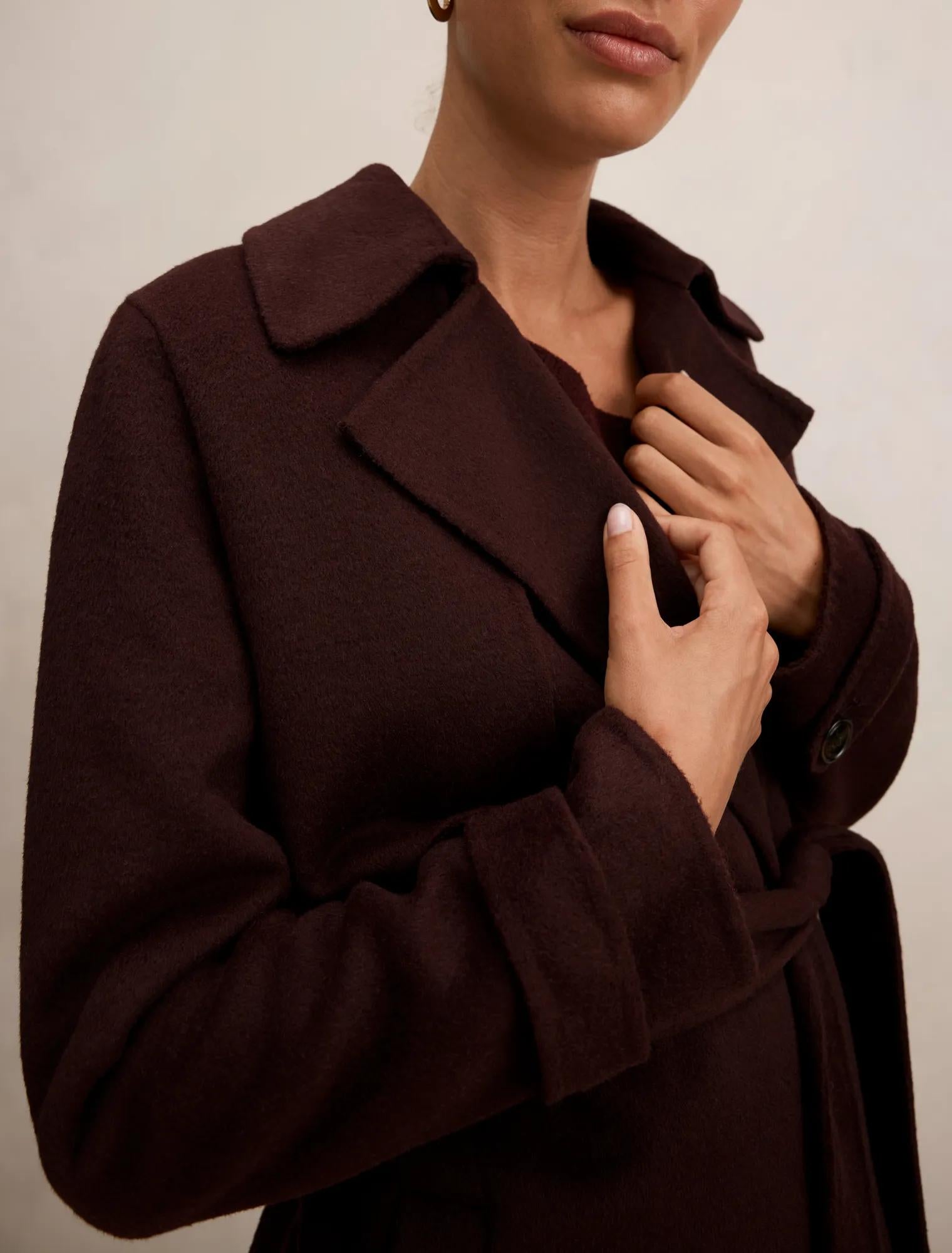 Bronte Felled Coat Aubergine Set