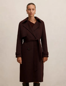 Bronte Felled Coat Aubergine Set