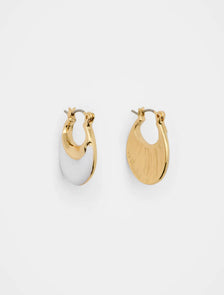 Maria Molten Enamel Earrings Gold/White_mannequin