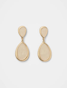 Dottie Stone Drop Earrings Gold/White