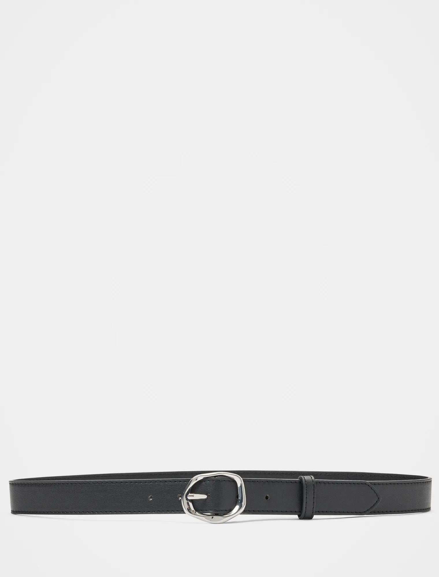 Olivia Organic Buckle Belt Black