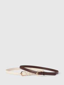 Betty Buckle Belts 2-Pack Ivory/Chocolate