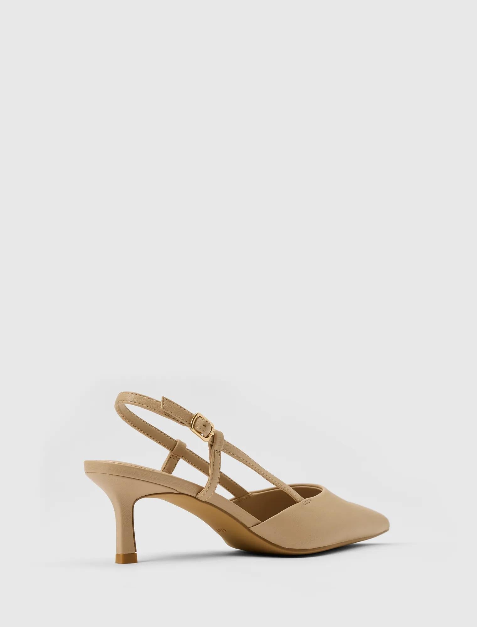 Camille Slingback Mid Heels Nude