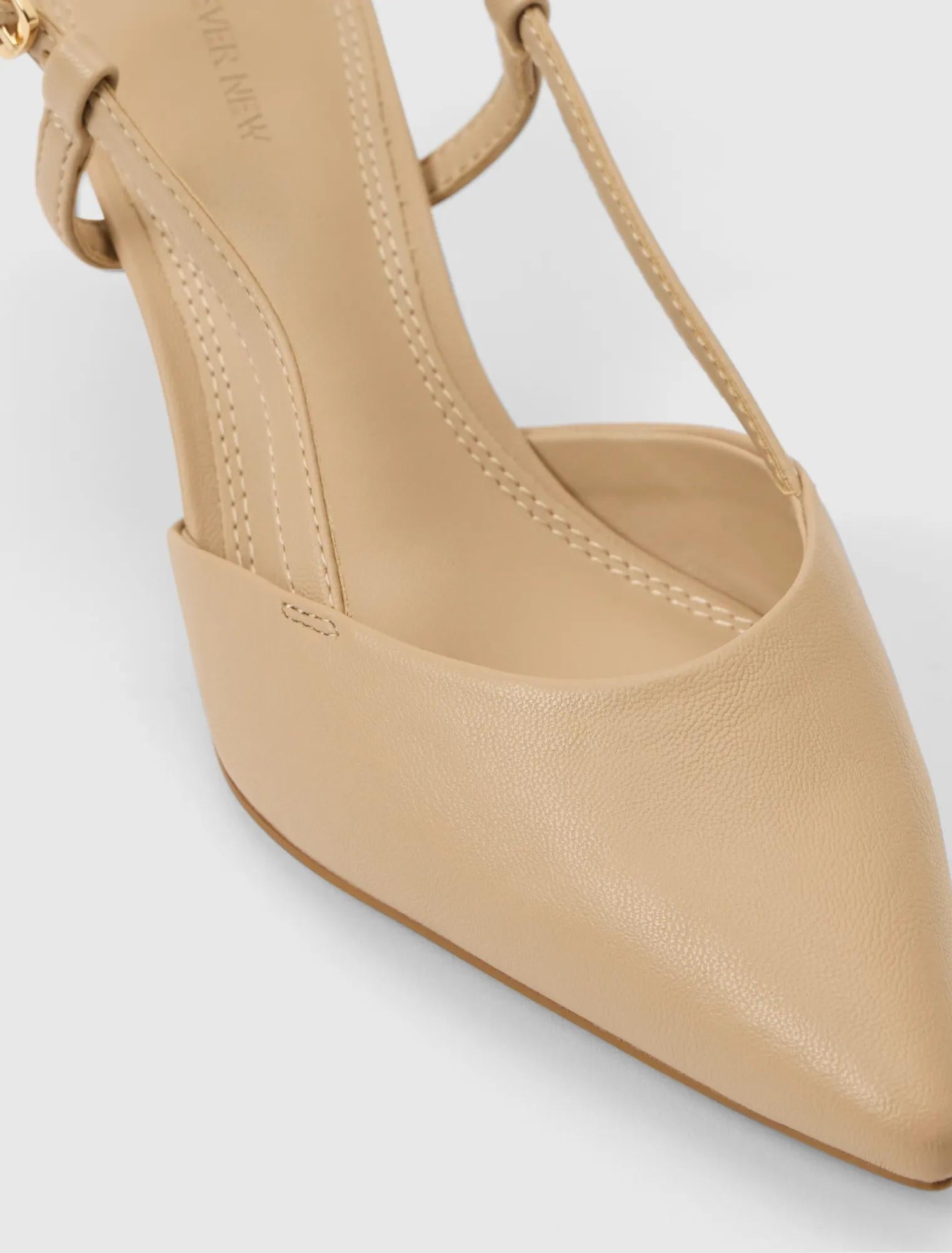 Camille Slingback Mid Heels Nude