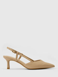 Camille Slingback Mid Heels Nude