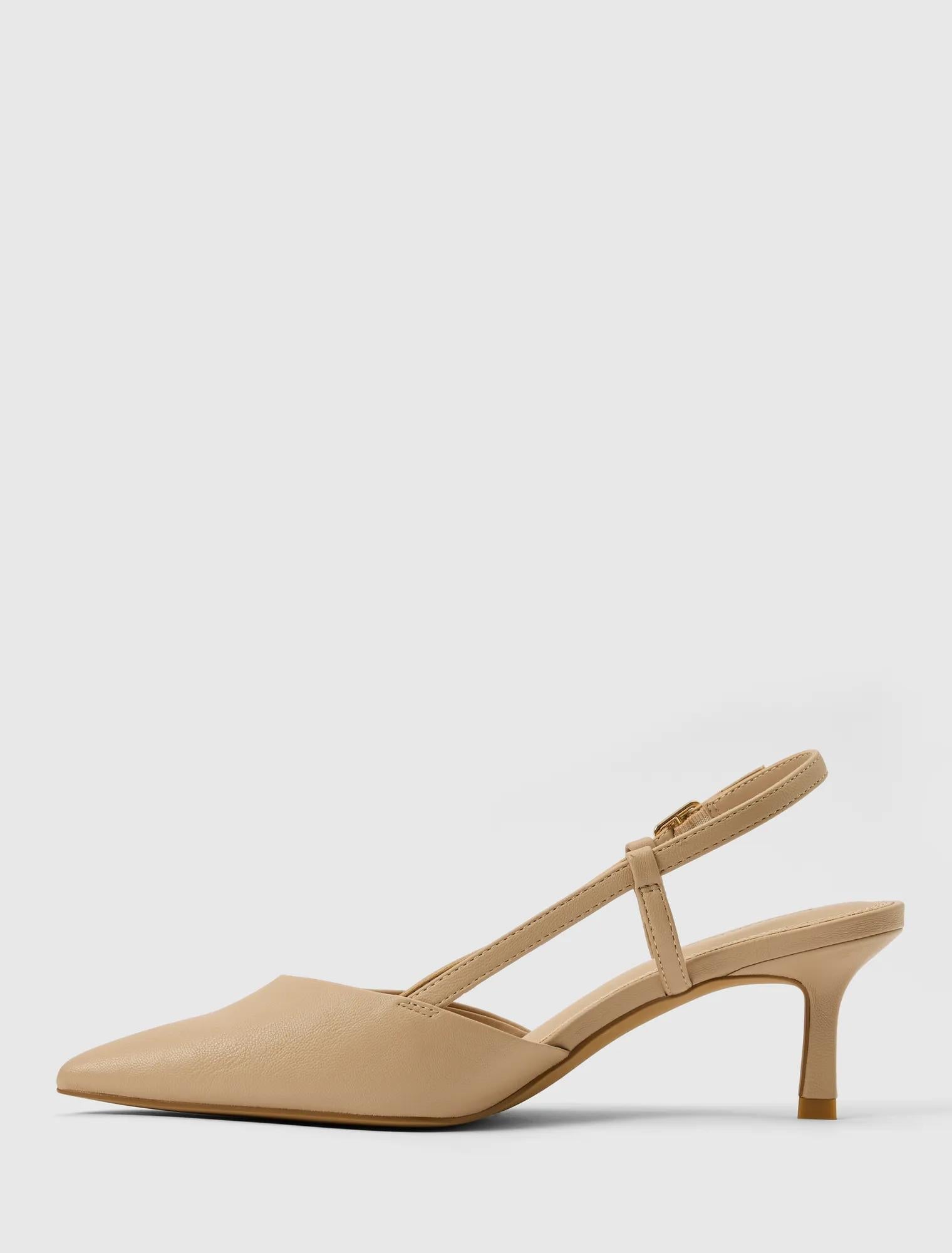 Camille Slingback Mid Heels Nude