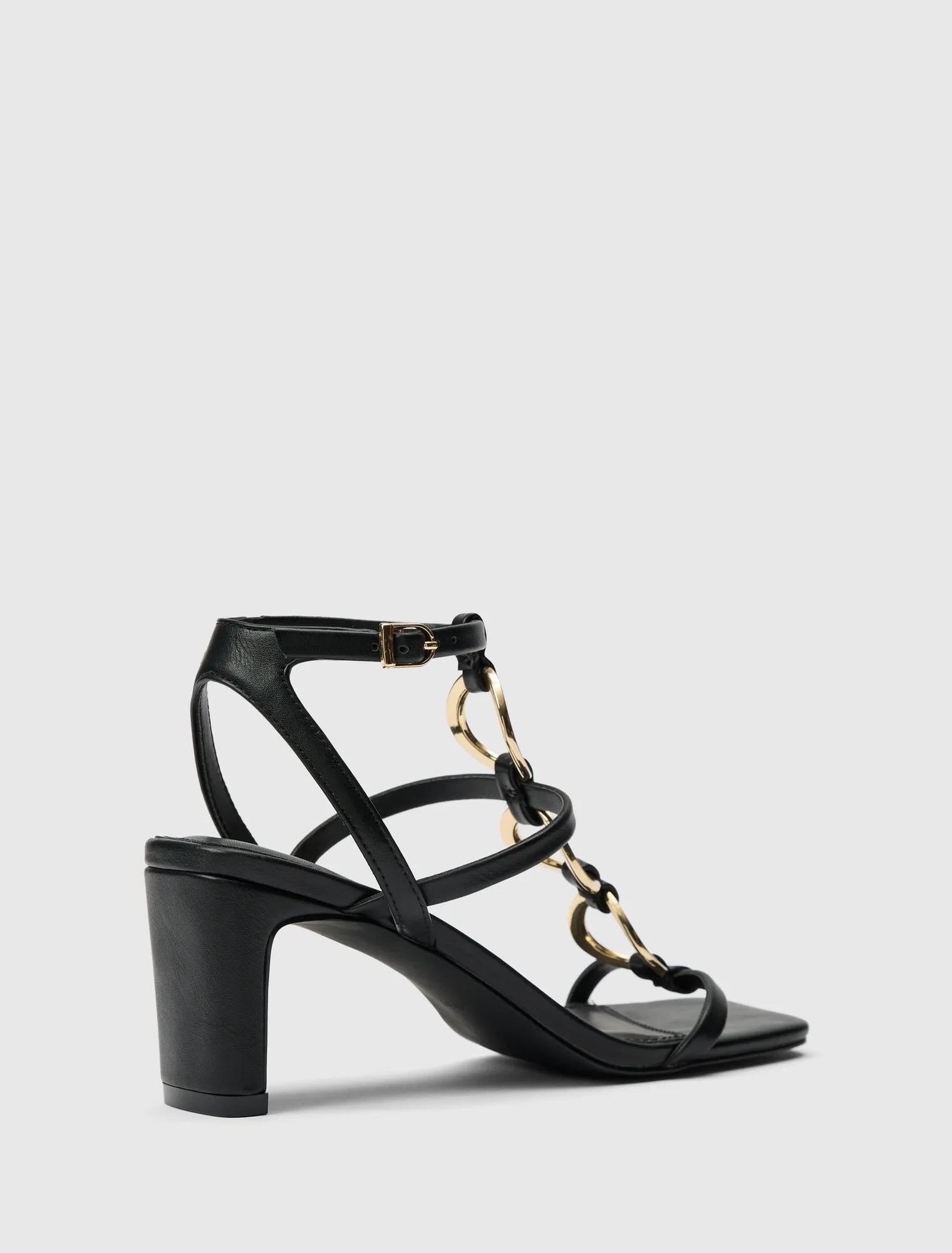 Gracie Ring Detail T Bar Strappy Sandals Black_mannequin